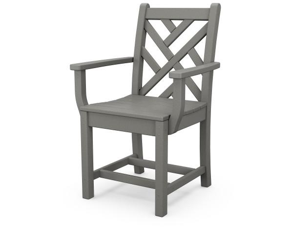 Polywood Chippendale Dining Arm Chair - Classic Outdoor/Indoor Patio Furniture - Perfect for Dining Room, Garden, and Backyard Relaxation