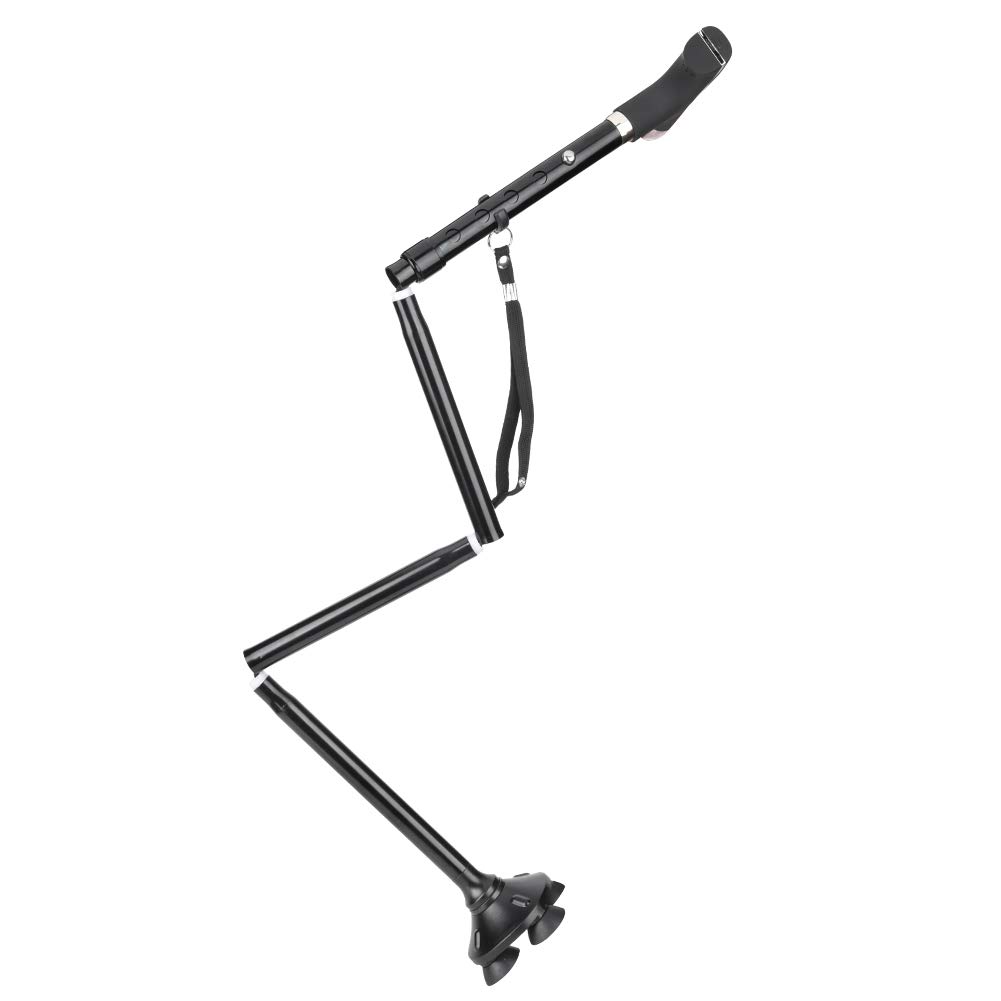 Adjustable Folding Walking Cane with LED Light & Cushioned Handle - Lightweight Mobility Aid for Men & Women - Perfect for Elderly Support, Hiking, Travel & Disability Assistance