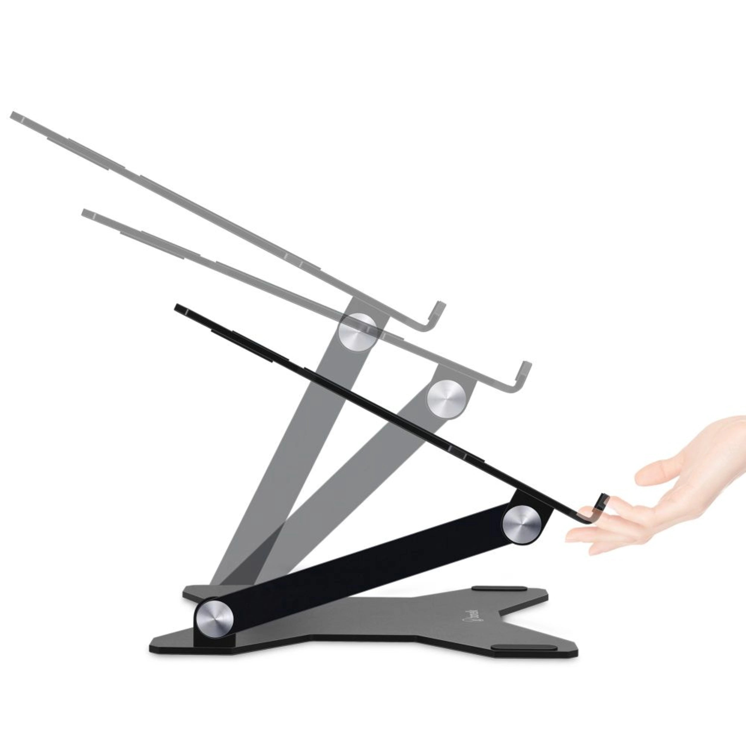 Bonelk Elevate Flow Adjustable Laptop Stand - Ergonomic Aluminum Computer Riser for Desk (Black) - Perfect for Home Office, Workstation & Coffee Shop Use