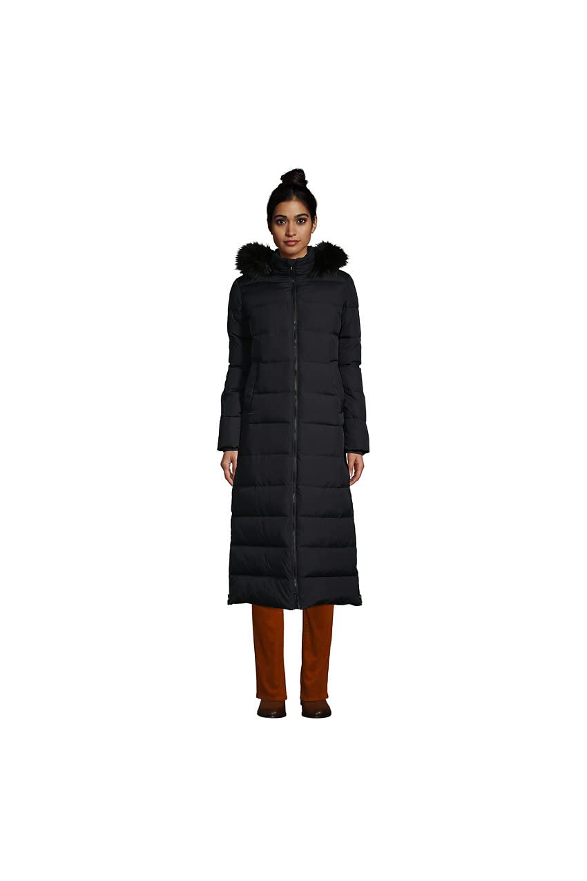 Lands' End Women's Down Maxi Winter Coat - Waterproof Long Puffer Jacket with Hood for Extreme Cold Weather - Perfect for Snowboarding, Skiing & Winter Travel