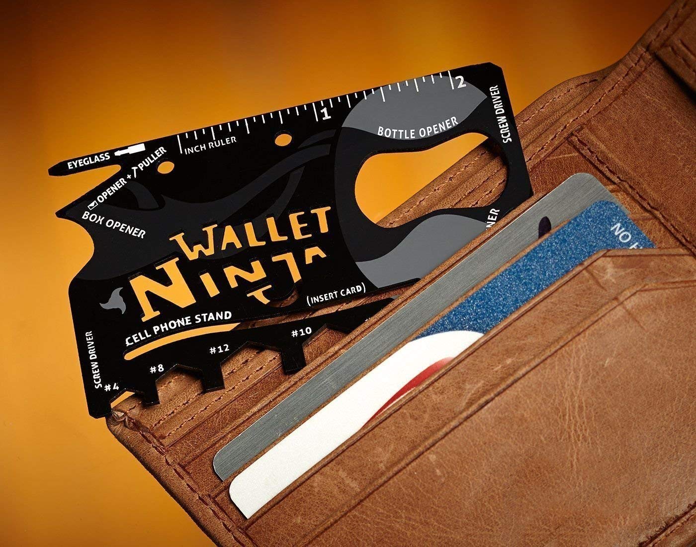 Rangwell NX Wallet Ninja 18-in-1 Multipurpose Credit Card Size Pocket Tool - Compact Survival Gear for Camping, Travel & Everyday Carry (Multicolor)
