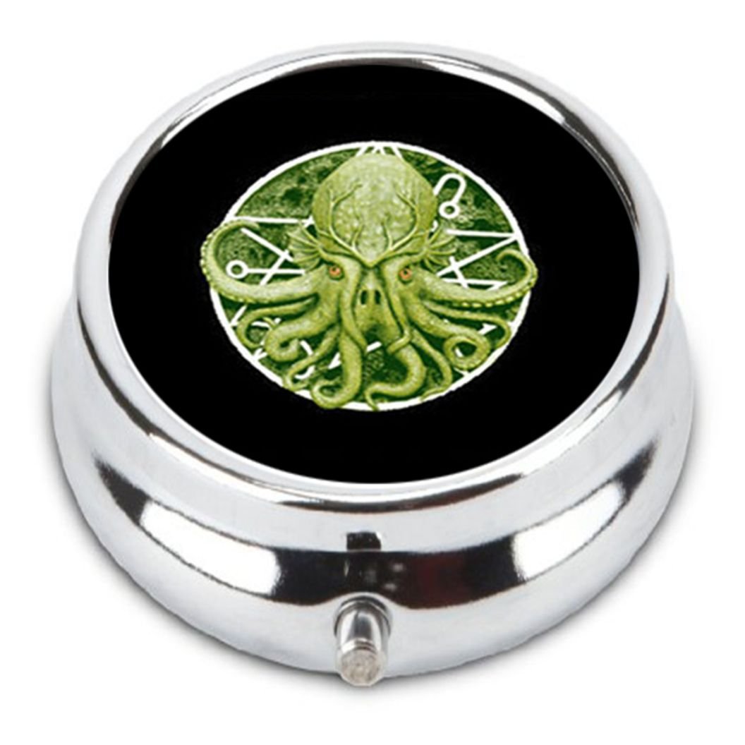 CTHULHU Custom Fashion Pill Box Organizer - Portable Medicine Tablet Holder Case for Pocket, Purse & Travel - Perfect for Daily Medication & On-the-Go Use