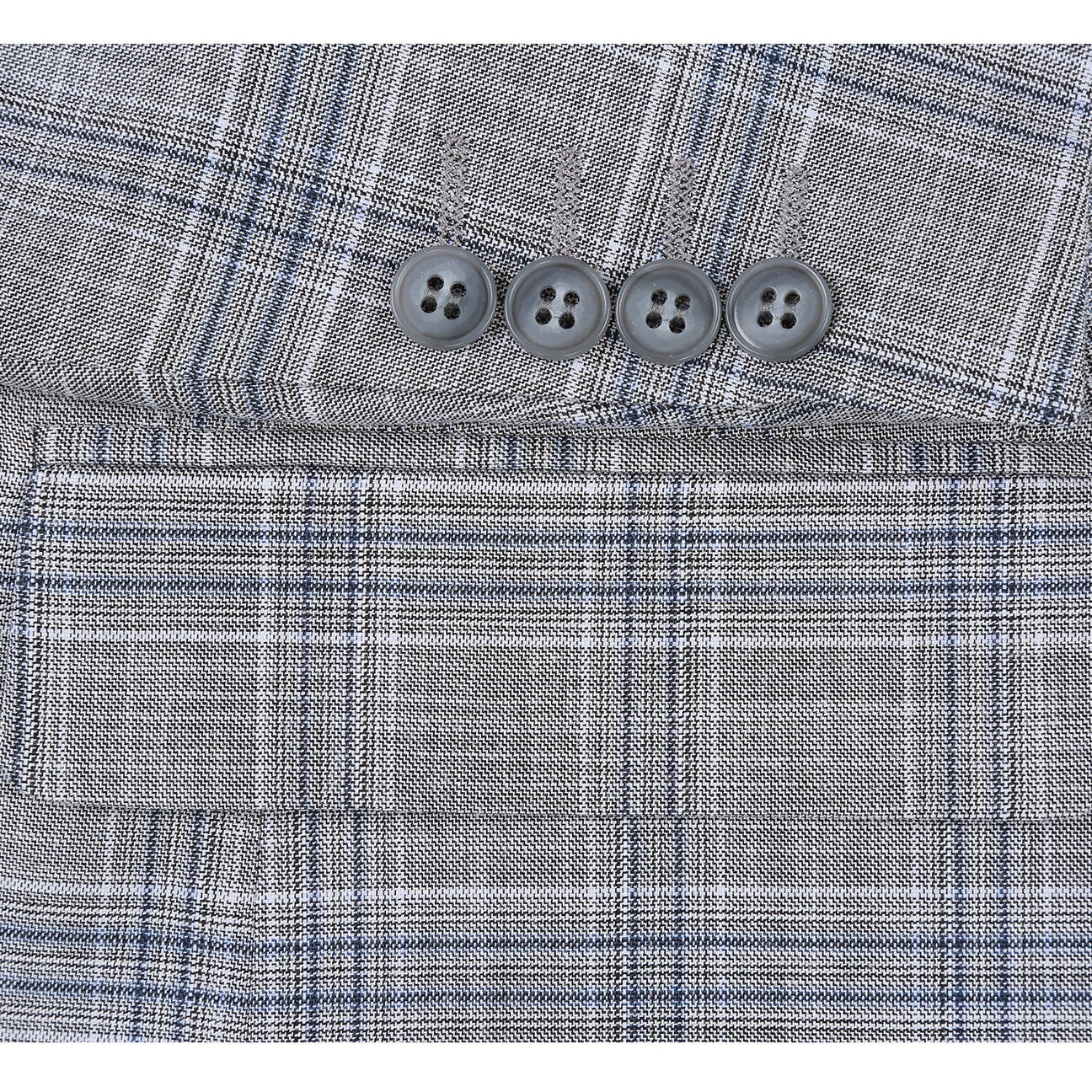 Alessandro Vitello by Renoir Classic Fit Checked Gray Suit | Men's Business Formal Attire for Office, Weddings & Special Events