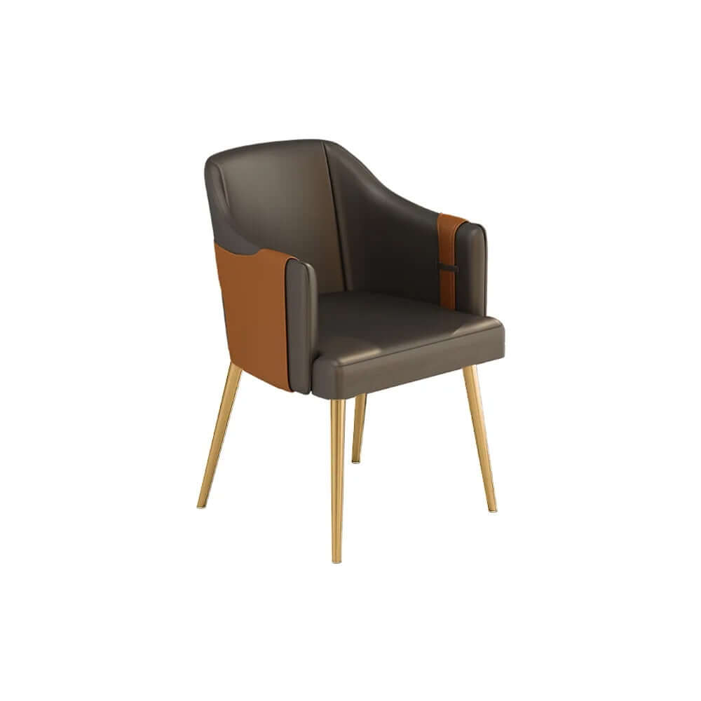 Modern Mid-Century Upholstered PU Leather Dining Chairs with Arms - Set of 2 - Elegant Home Dining Room Furniture for Kitchen, Breakfast Nook & Small Space Entertaining