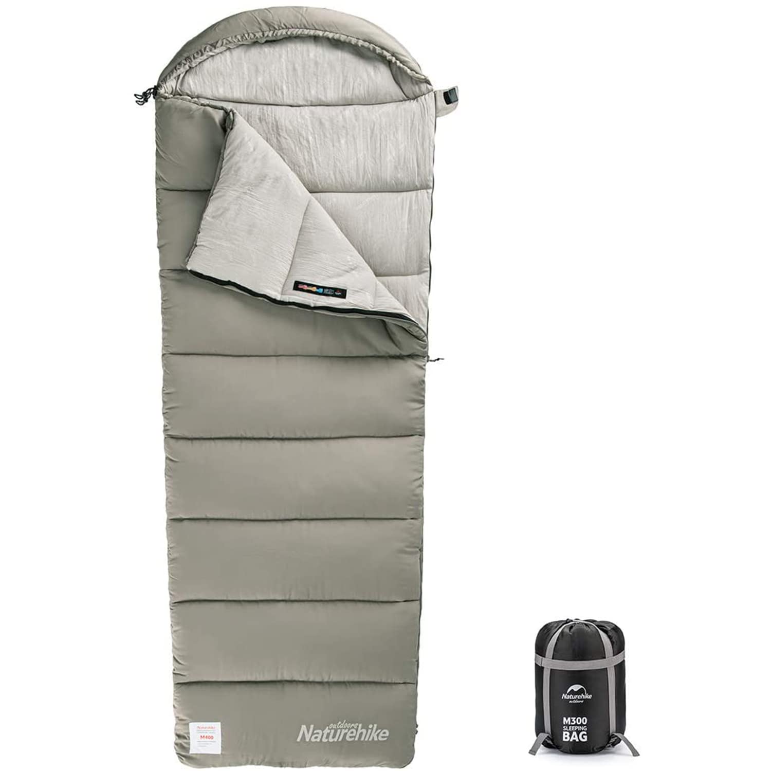 Naturehike Washable Cotton Sleeping Bag for Adults - Lightweight 3 Season (24.8°F to 53.6°F) Waterproof Camping Sleeping Bag - Perfect for Hiking, Backpacking, Travel & Outdoor Adventures