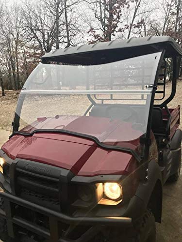 2017-2023 Kawasaki Mule SX SE 400 ATV Clear Folding Windshield - 1/4