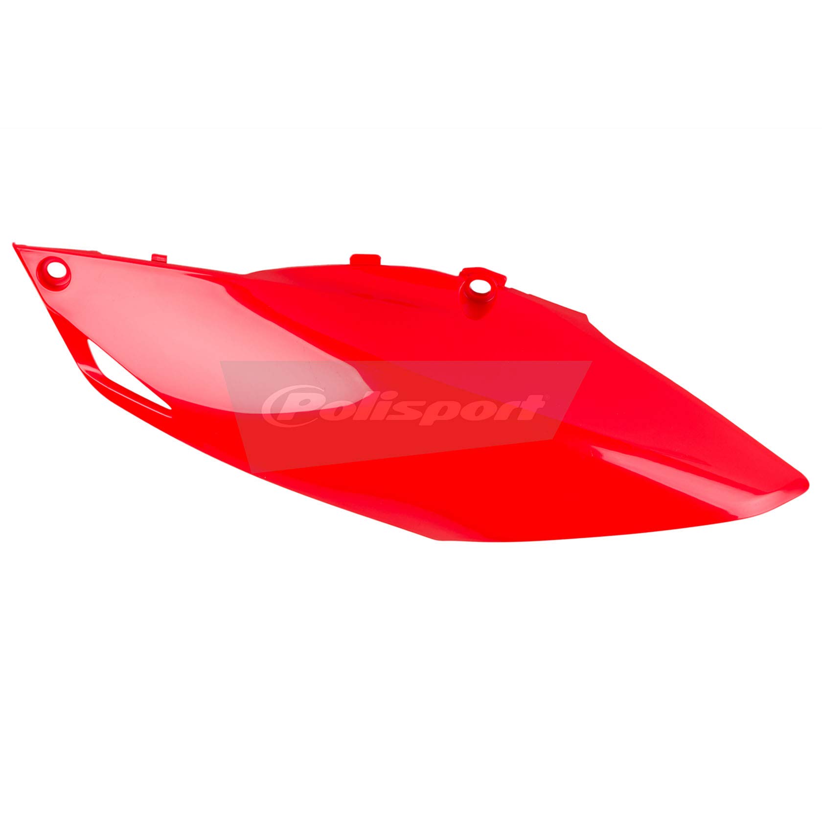 Polisport Side Panels for Dirt Bikes - White with Red Accents (Part #8606600002) | Durable Replacement Parts for Off-Road Motorcycle Maintenance & Customization