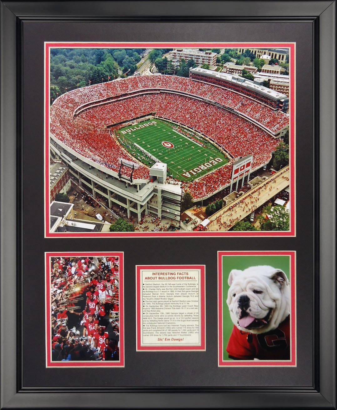 Legends Never Die Sanford Stadium Framed Photo Collage - 16x20 Inch Georgia Bulldogs Memorabilia - Perfect for Game Room, Man Cave, or Sports Fan Gift (19871U)