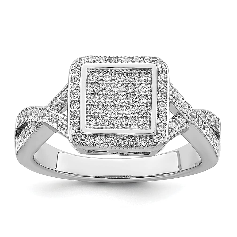 925 Sterling Silver Cubic Zirconia CZ Band Ring for Women - Dainty & Elegant Fine Jewelry Gift for Her - Perfect for Anniversaries, Weddings & Special Occasions