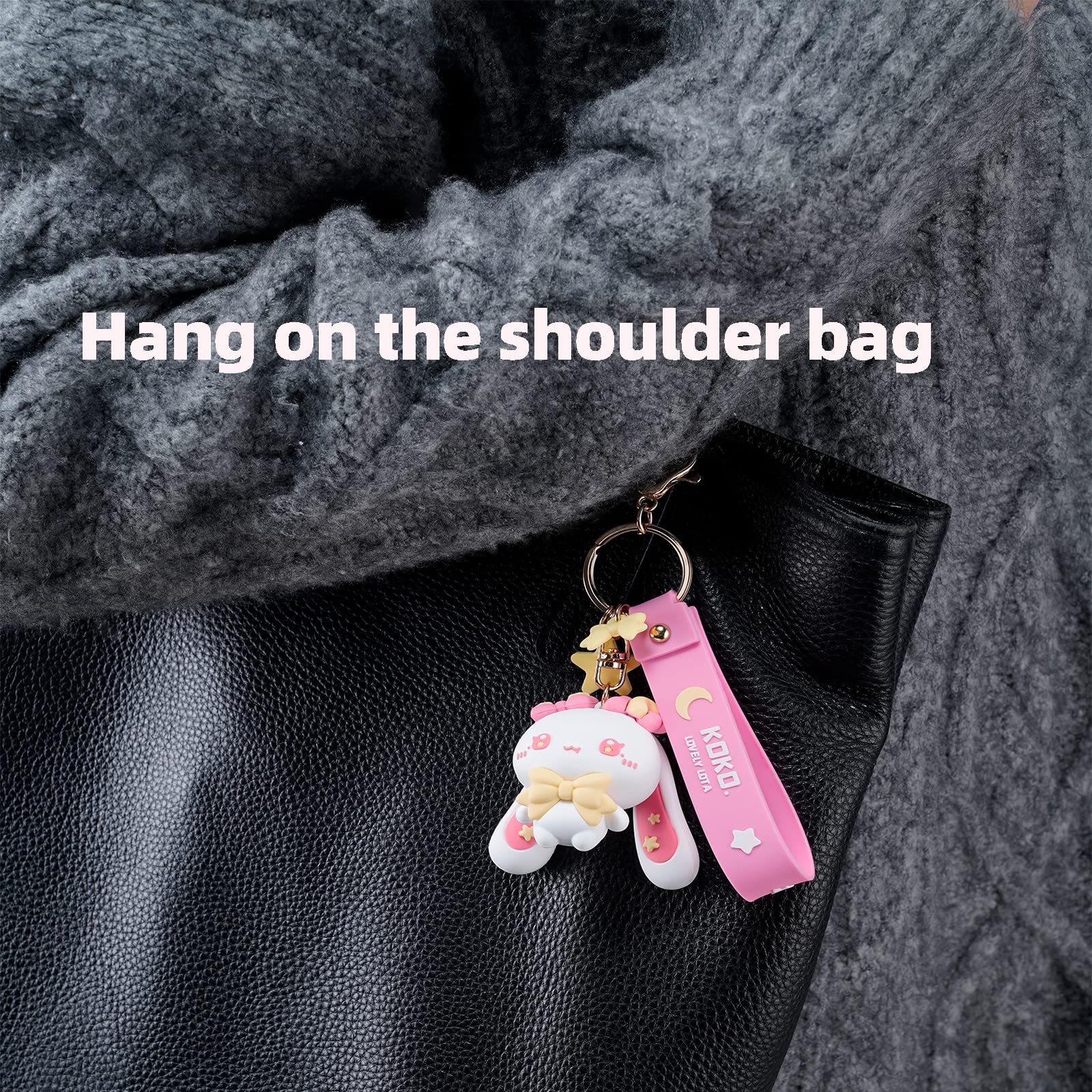 Kawaii Anime Star-Moon Rabbit & Demon Rabbit Keychain - Cute Key Ring for Backpack, Bag Charms & Pendant Gift | Perfect for Cosplay, School Supplies & Everyday Carry