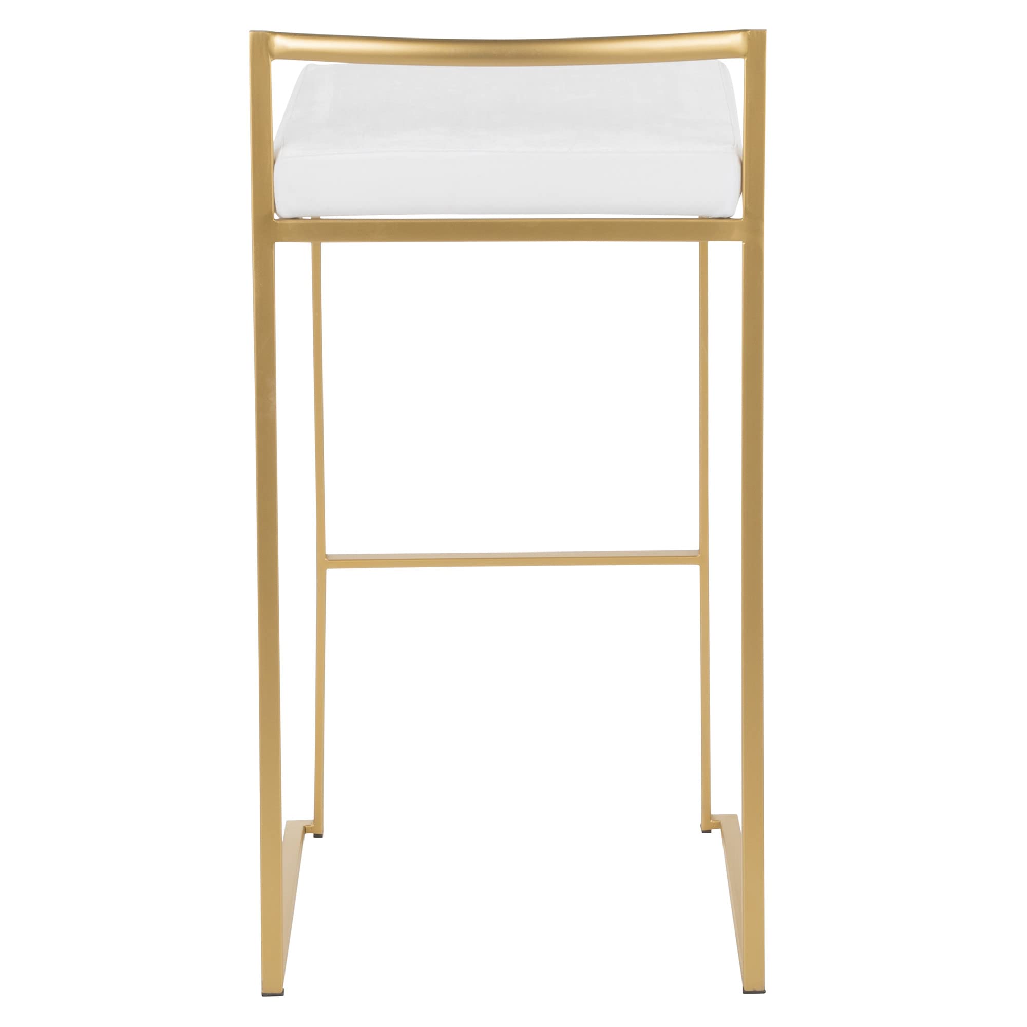 Fuji Stacker Bar Stool Set of 2 - Modern Adjustable Height Bar Chairs for Kitchen Island, Breakfast Nook & Home Bar - Durable Metal Frame & Comfortable Seat