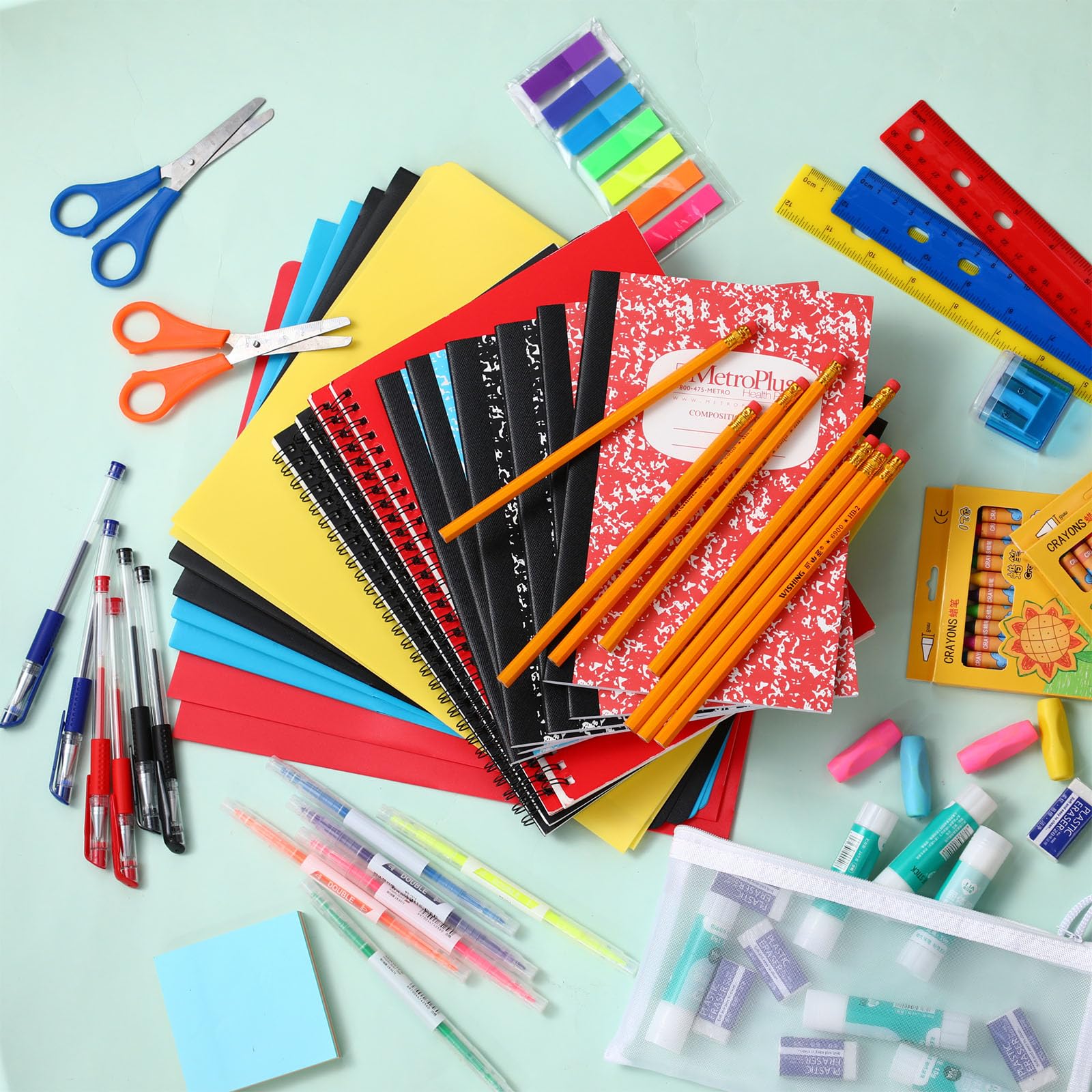 88 Pcs Back to School Supplies Kit for Kids - Bulk Classroom Essentials Bundle with Pencils, Pens, Crayons, Folders & Notebooks - Perfect for Elementary Students, Boys & Girls - Ideal for Homeschooling, Classroom Activities & Homework Organization
