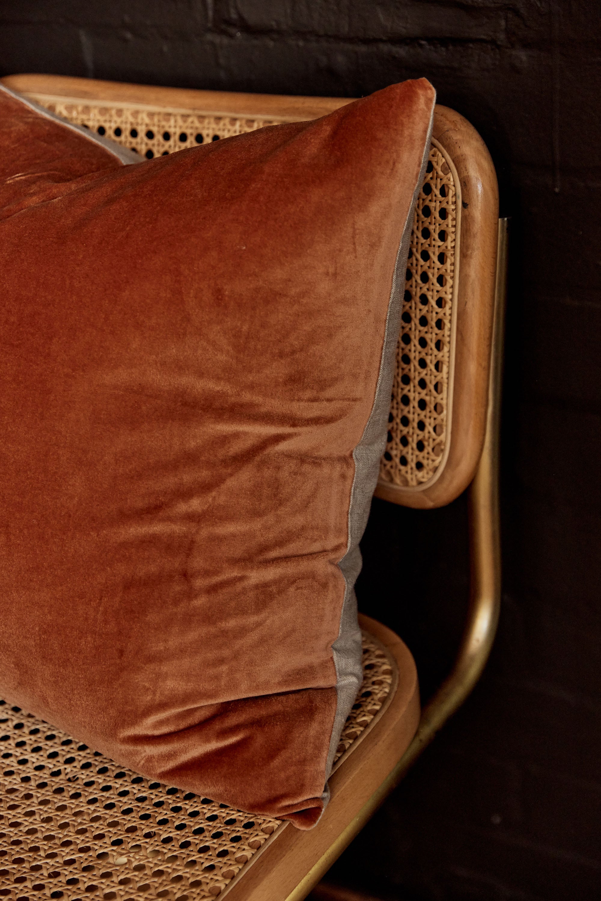 Premium Linen & Velvet Throw Pillow Cover - Soft & Luxurious Terracotta Home Decor for Sofa, Bed, Couch - Boho Chic Living Room & Bedroom Accessories