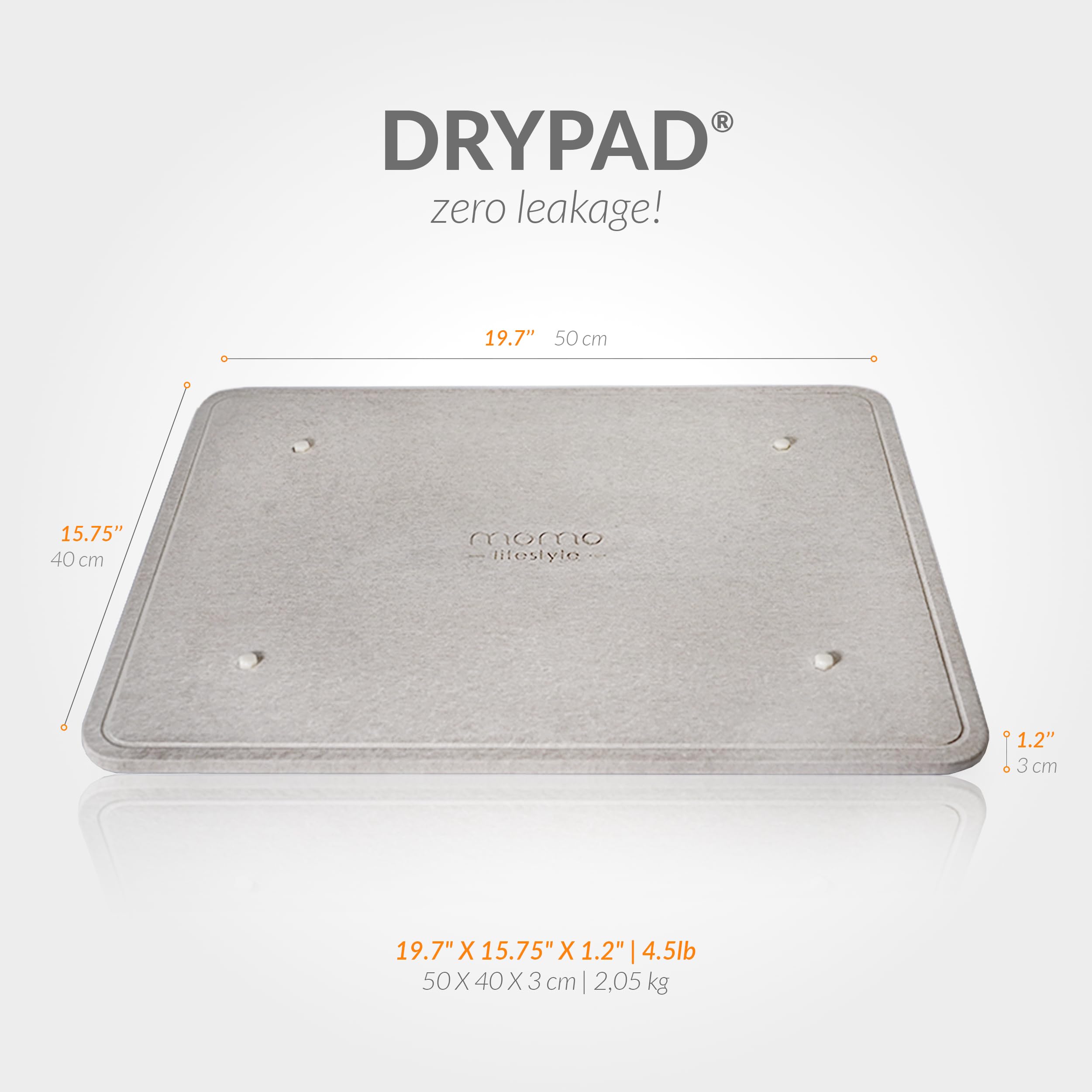 Premium Stone Dish Drying Mat - 19.7