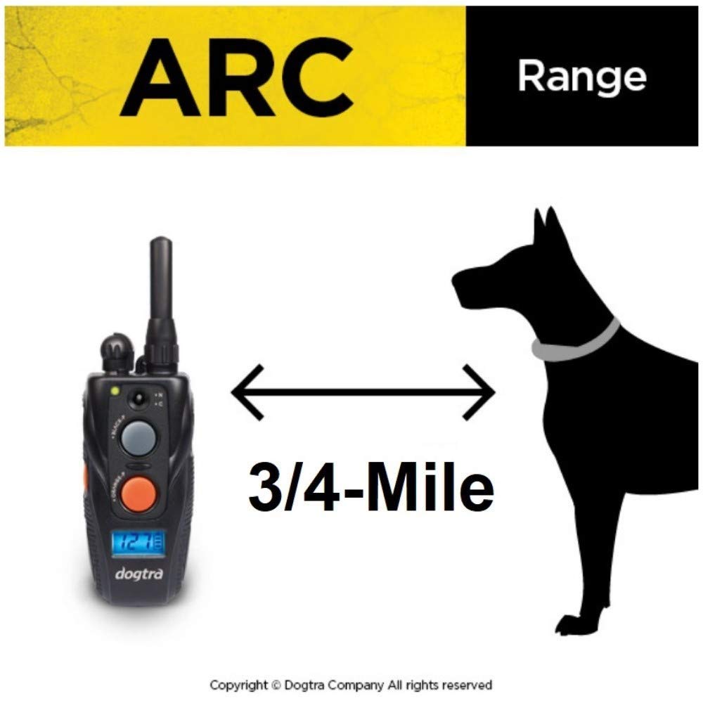 Dogtra ARC Dog Training E-Collar - 3/4 Mile Range Remote Control, Waterproof & Rechargeable Shock Collar with Static, Vibration & Tone Modes - for Small, Medium, Large Dogs - Perfect for Obedience Training, Hunting & Outdoor Adventures