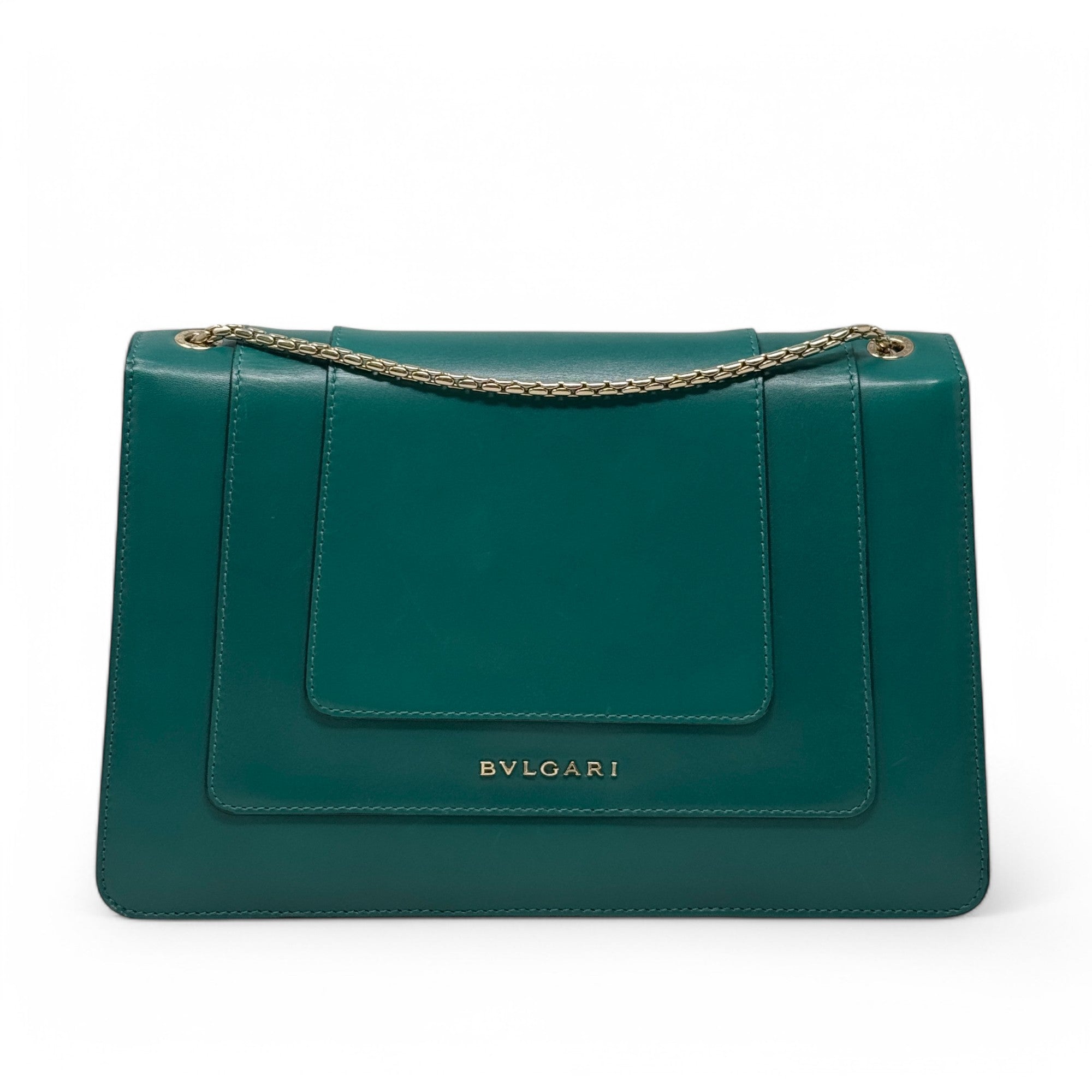 Bvlgari Green Medium Serpenti Shoulder Bag - Luxury Leather Handbag for Women, Perfect for Parties, Work & Evening Events