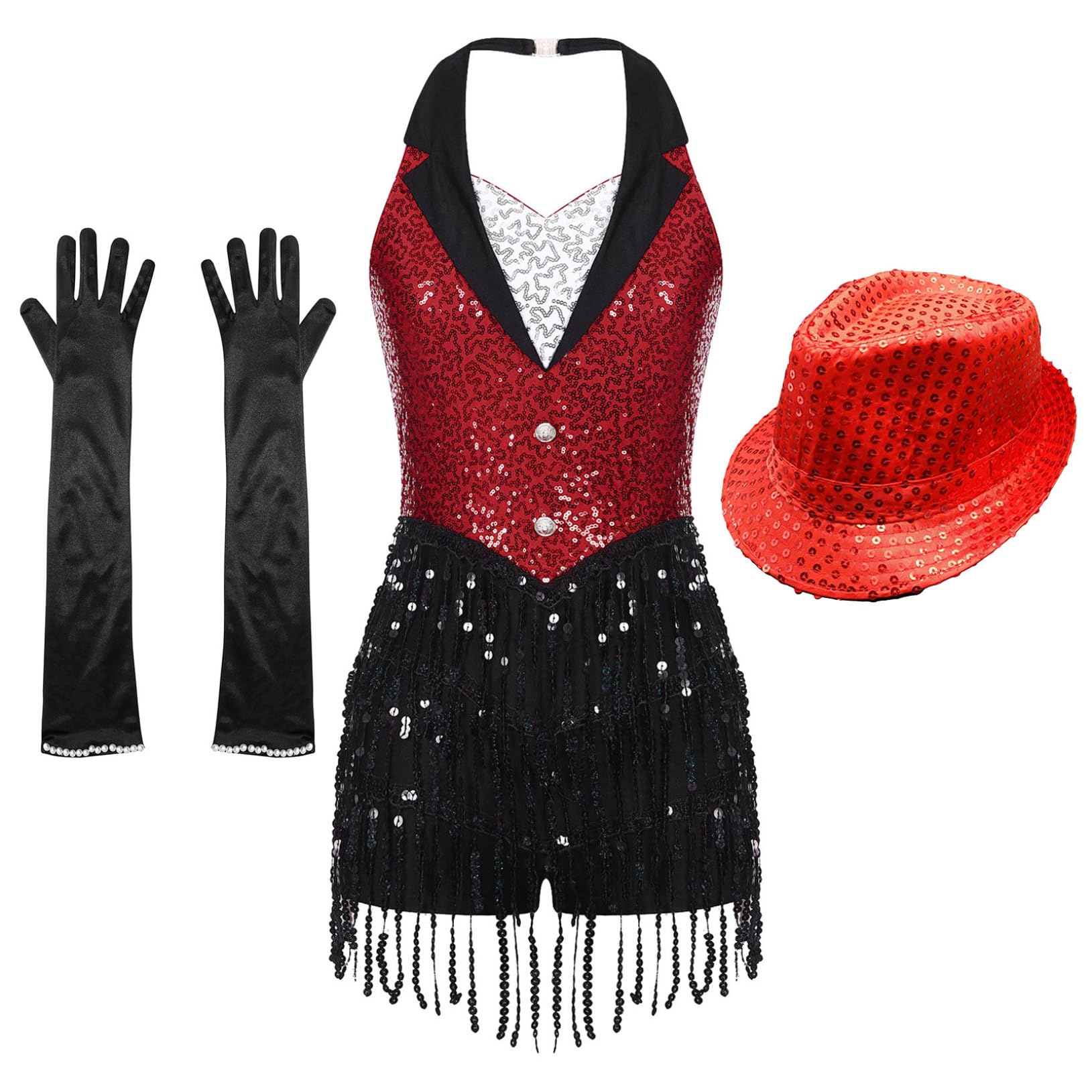 Shiny Sequins Women's Latin Jazz Tango Salsa Dance Leotard - Sleeveless Modern Dance Costume Bodysuit for Performance & Stage Shows