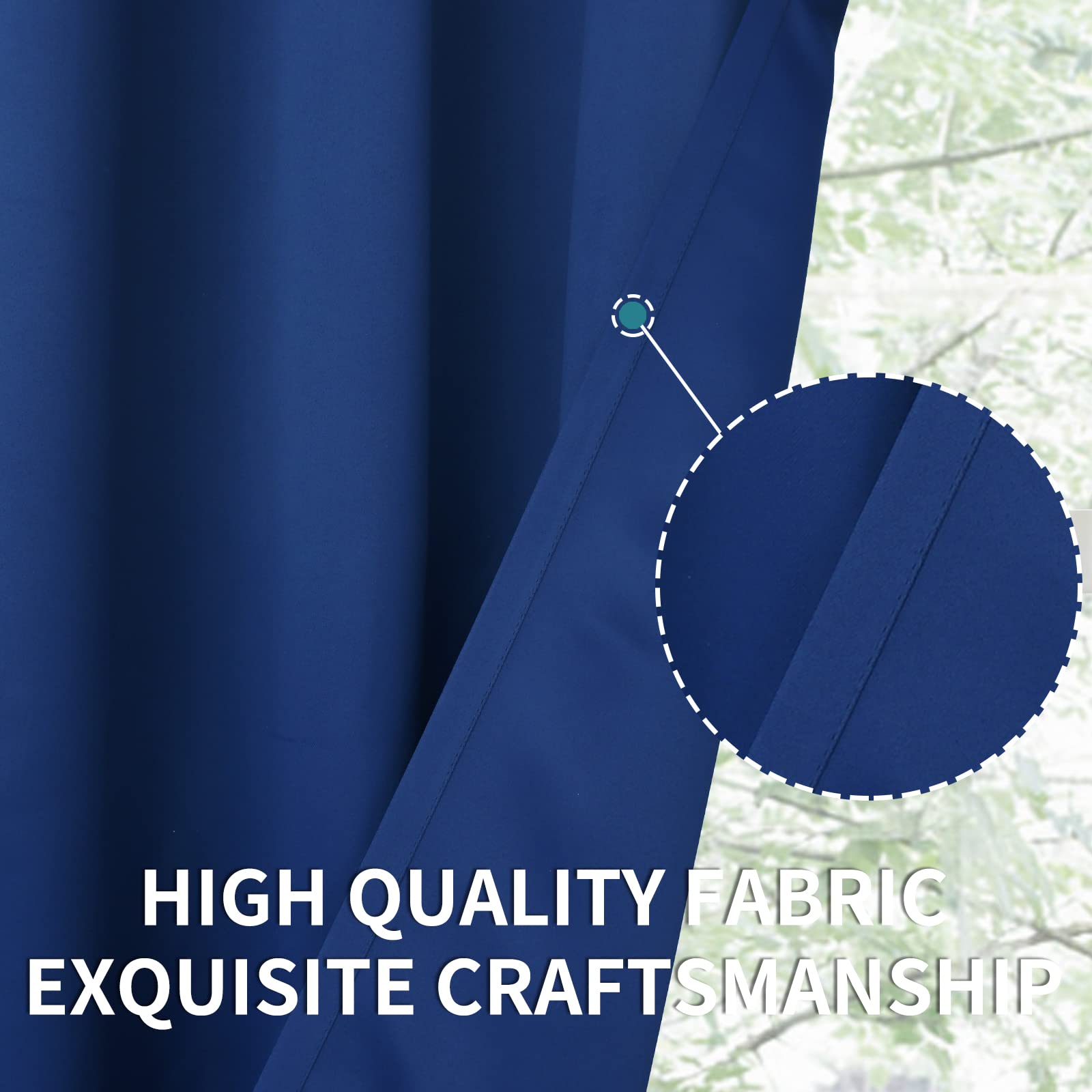 BGment Blackout Curtains for Sliding Glass Doors - 120 Inch Extra Long Room Darkening Curtains for Living Room, Bedroom & Office - Thermal Insulated Window Drapes for Privacy & Light Blocking - Royal Blue (1 Panel, 100
