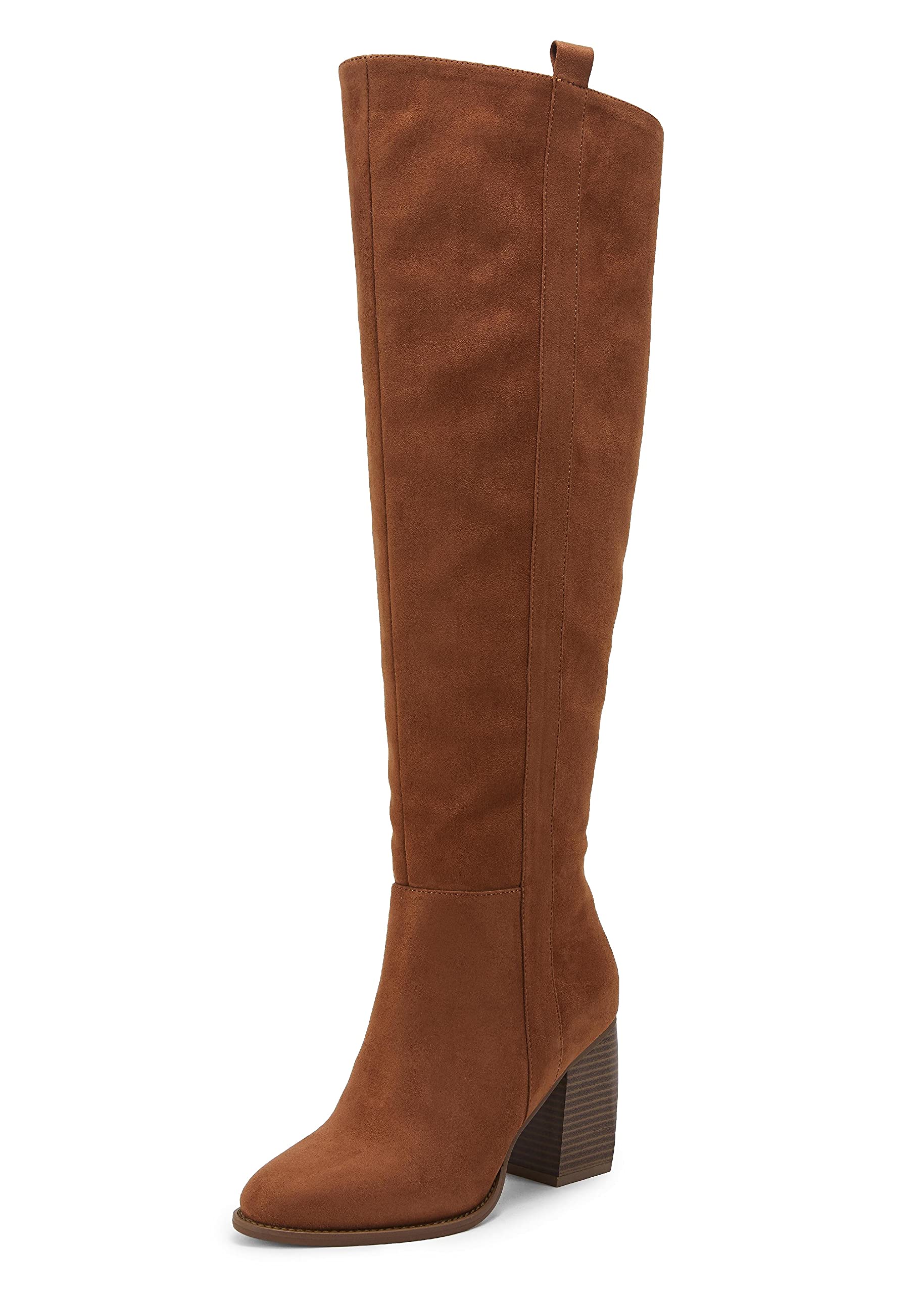 SERAIH Women's Pointed Toe Knee High Boots - Faux Suede Side Zipper, Chunky Block Heel, Stretch Winter Thigh High Boots for Women | Perfect for Cold Weather, Office Wear & Night Out