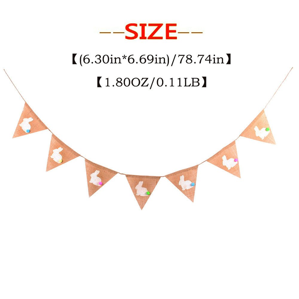 GOER Bunnies Print Easter Banner - Natural Burlap Photo Backdrop for Easter, Birthday & Baby Shower Party Decorations - Perfect for Spring Celebrations, Photo Booths & Home Decor