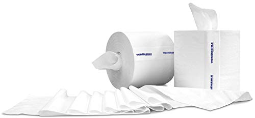 VonDrehle 400AL Preserve Plus Airlaid Center Pull Paper Towels - 400 Feet, 1 Ply, 6 Rolls/Case - Ideal for Home, Kitchen, Office & Commercial Use