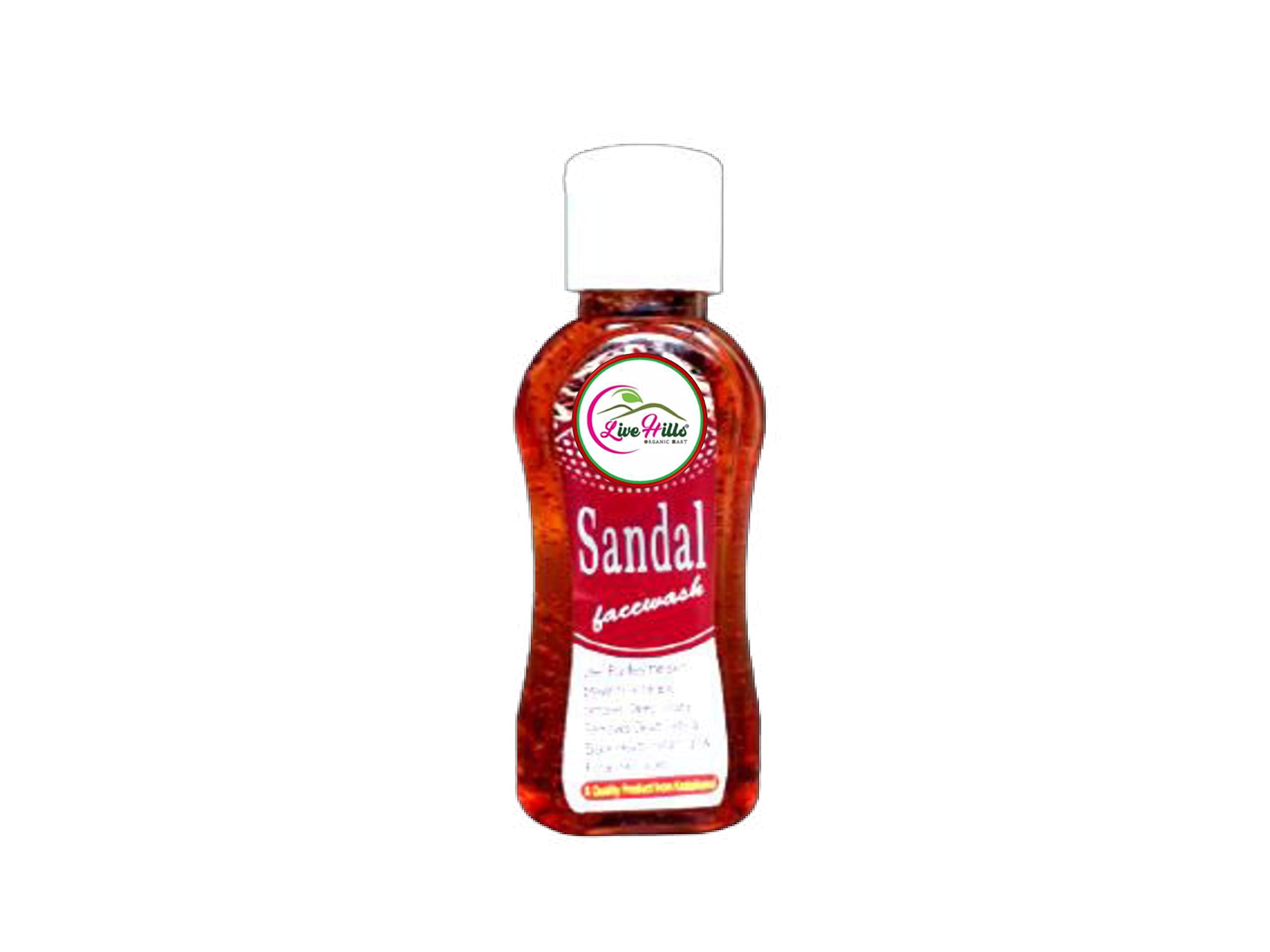 Live Hills Natural Pure Sandalwood Face Wash Gel 100ml - Gentle Cleansing for Acne-Prone & Sensitive Skin - Daily Skincare Routine