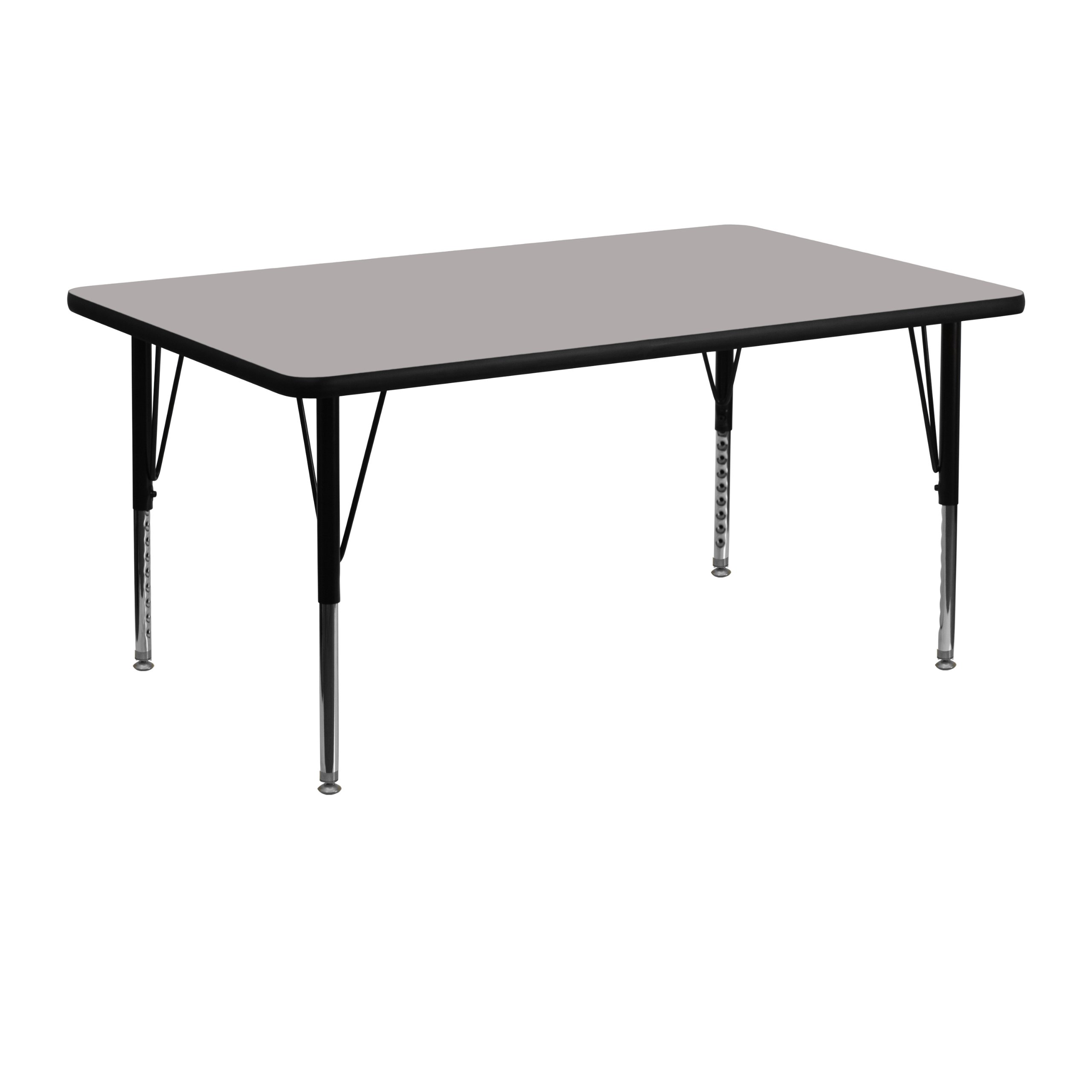 EMMA + OLIVER 24x48 Grey HP Laminate Preschool Activity Table - Durable Kids Learning Table for Classroom, Daycare & Homeschool Use
