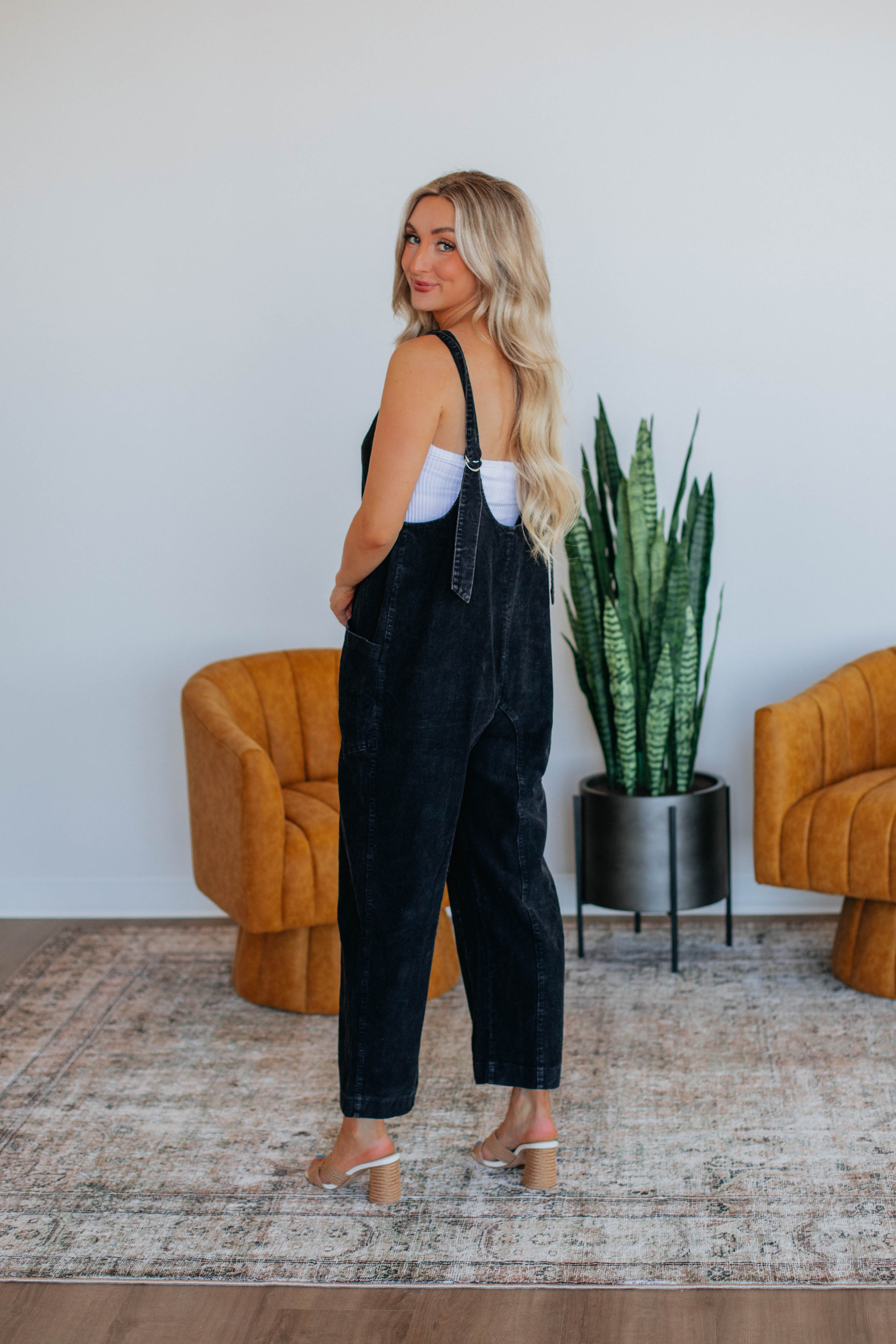 Coleman Corduroy Overalls for Men & Women - Durable Black Denim Bib Overalls - Workwear, Farming, Outdoor Activities
