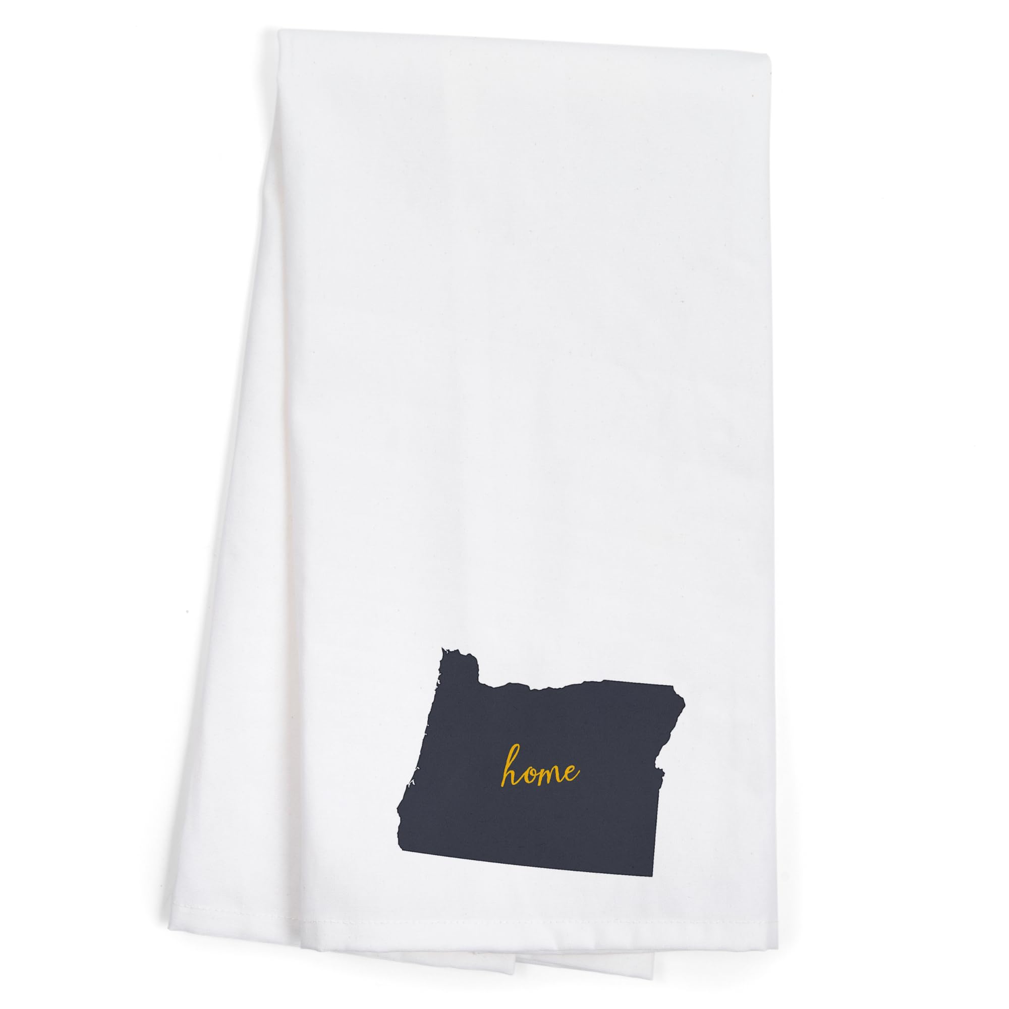Lantern Press Oregon Home State Gray on White 100% Cotton Tea Towel - Decorative Hand Towel for Kitchen, Bathroom & Home Decor - Perfect for Gifts, Dish Drying and Farmhouse Style Decor