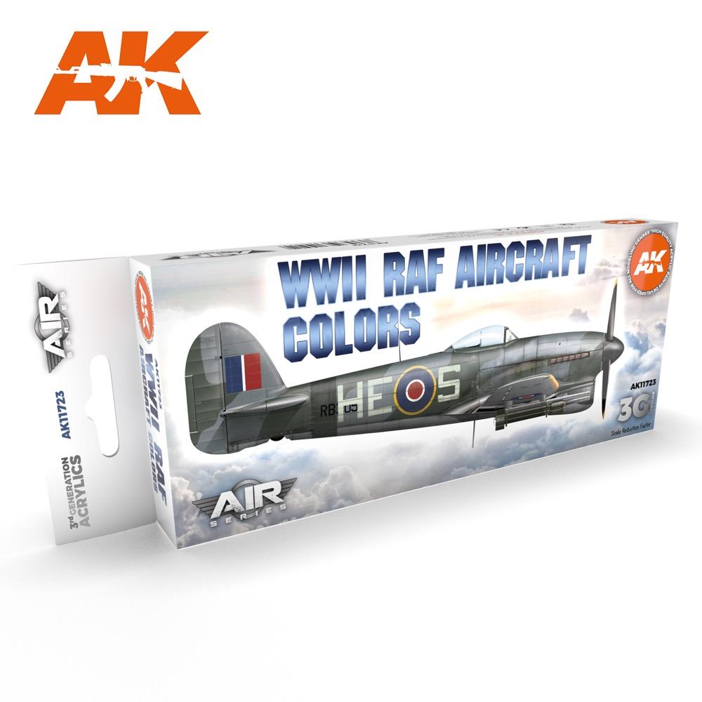 AK Interactive AK11723 Air Series WWII RAF Aircraft Colors Acrylic Paint Set (3rd Gen) - Perfect for Model Kits, Dioramas & Historical Aircraft Restoration