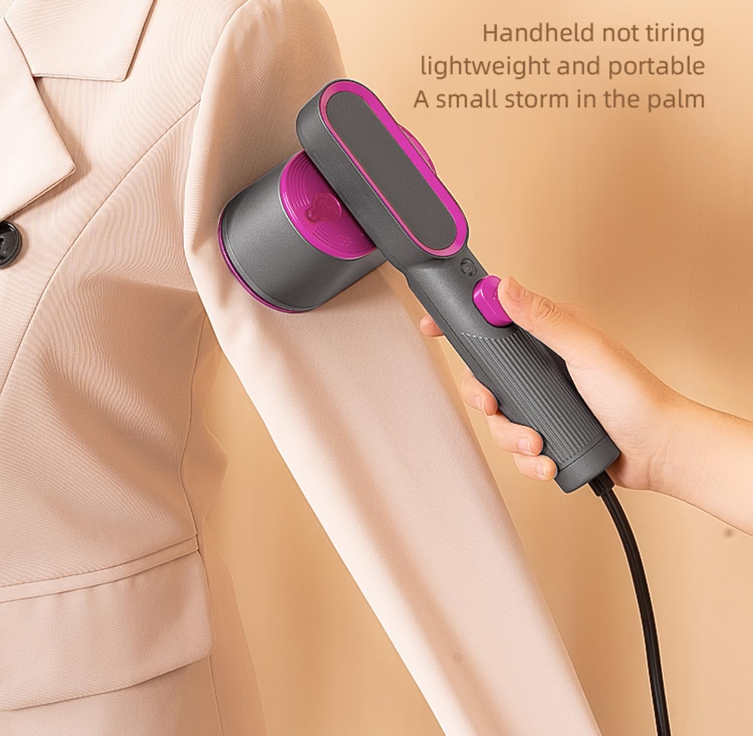 Portable Handheld Garment Steamer for Clothes - 9-Second Fast Heating, 2-in-1 Steamer & Iron with Large Ceramic Plate & Rotatable Head - Perfect for Travel, Home Use, and Wrinkle Removal on Dresses, Suits, and Delicate Fabrics