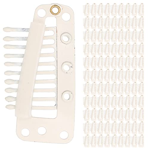 A K Homes - 10 Teeth Wig Clip for Wigs & Hair Weaving, Comfortable Secure Hold, Off White | Perfect for Cosplay, Daily Wear & Hair Extensions
