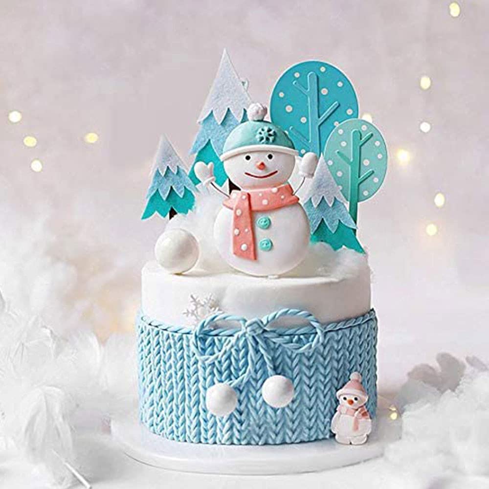 JeVenis 7-Piece Snowman Cake Decorating Kit - Christmas Party Supplies for Holiday Baking, Winter Baby Shower & Festive Dessert Decoration