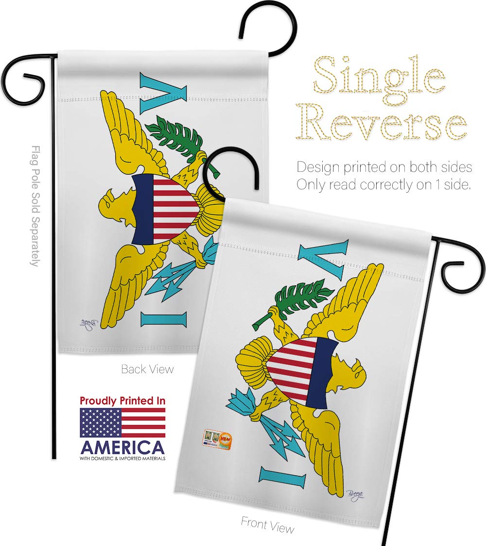 USA-Made US Virgin Islands Garden House Flags Set - 28x40 Inch Decorative Yard Banner for International & Regional Pride - Perfect for Home, Garden, and Patriotic Displays