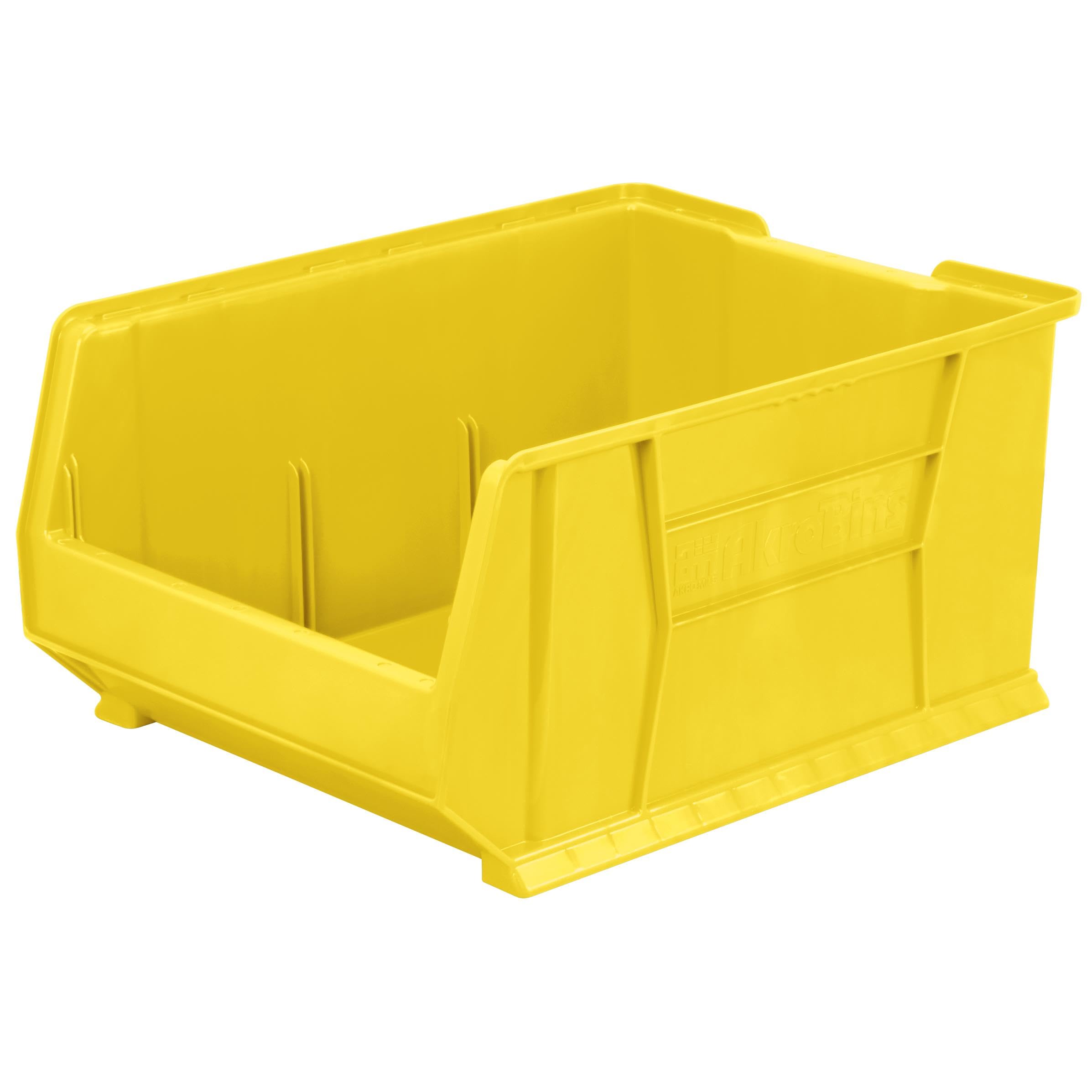 Super-Size Akro-Mils 30289 AkroBins Plastic Storage Containers - 24x18x12 Inch Stackable Organizer Bins for Garage, Classroom & Warehouse - Yellow (1-Pack) - Perfect for Tool Storage, Office Supplies & Bulk Item Organization