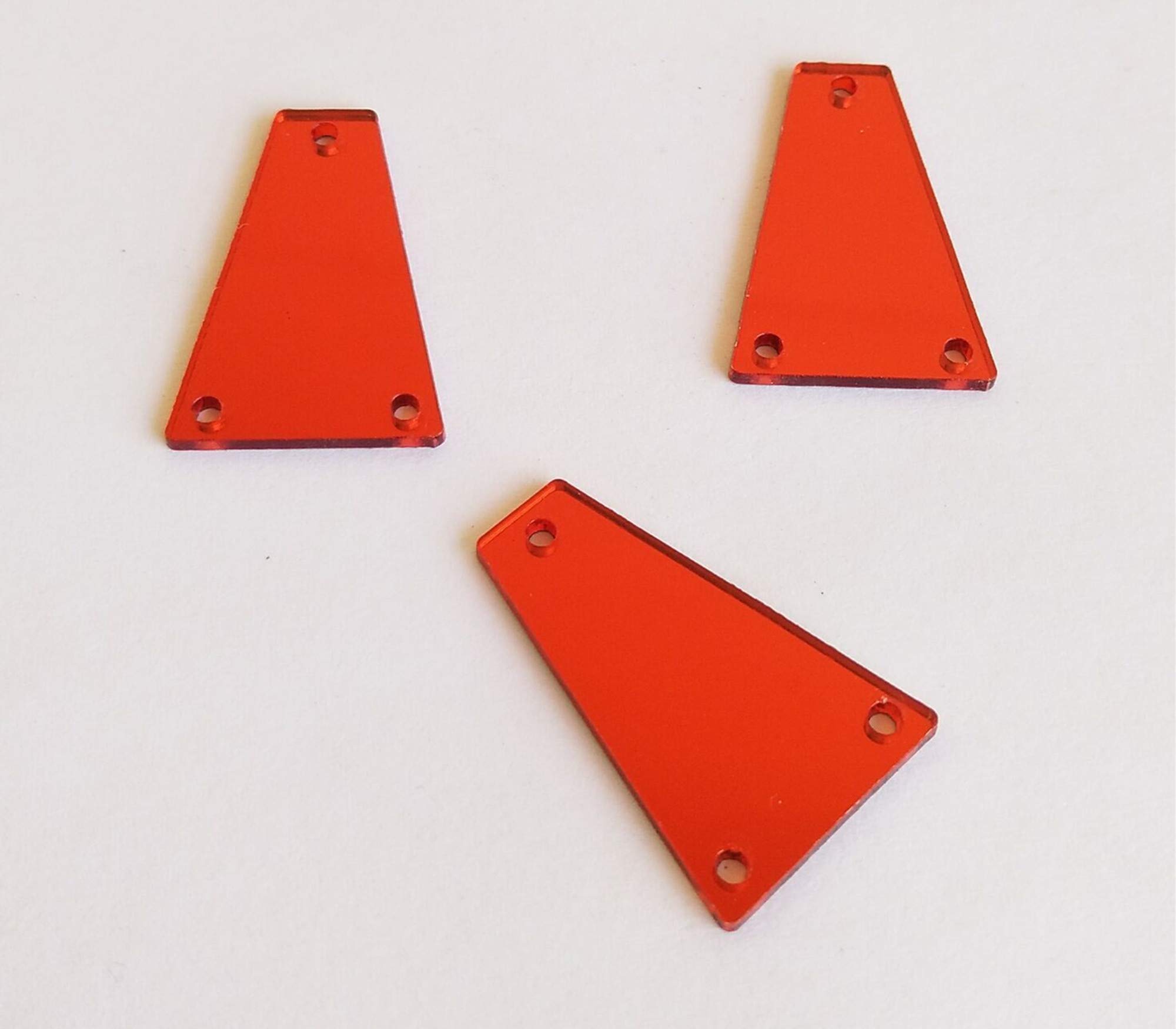 50pcs Gold Acrylic Flatback Rhinestones - Trapezoid Sew-on Mirror Stones for Dress & Garment Decoration (Red) | DIY Fashion Accessories, Wedding Dress Embellishment, Costume Jewelry Design