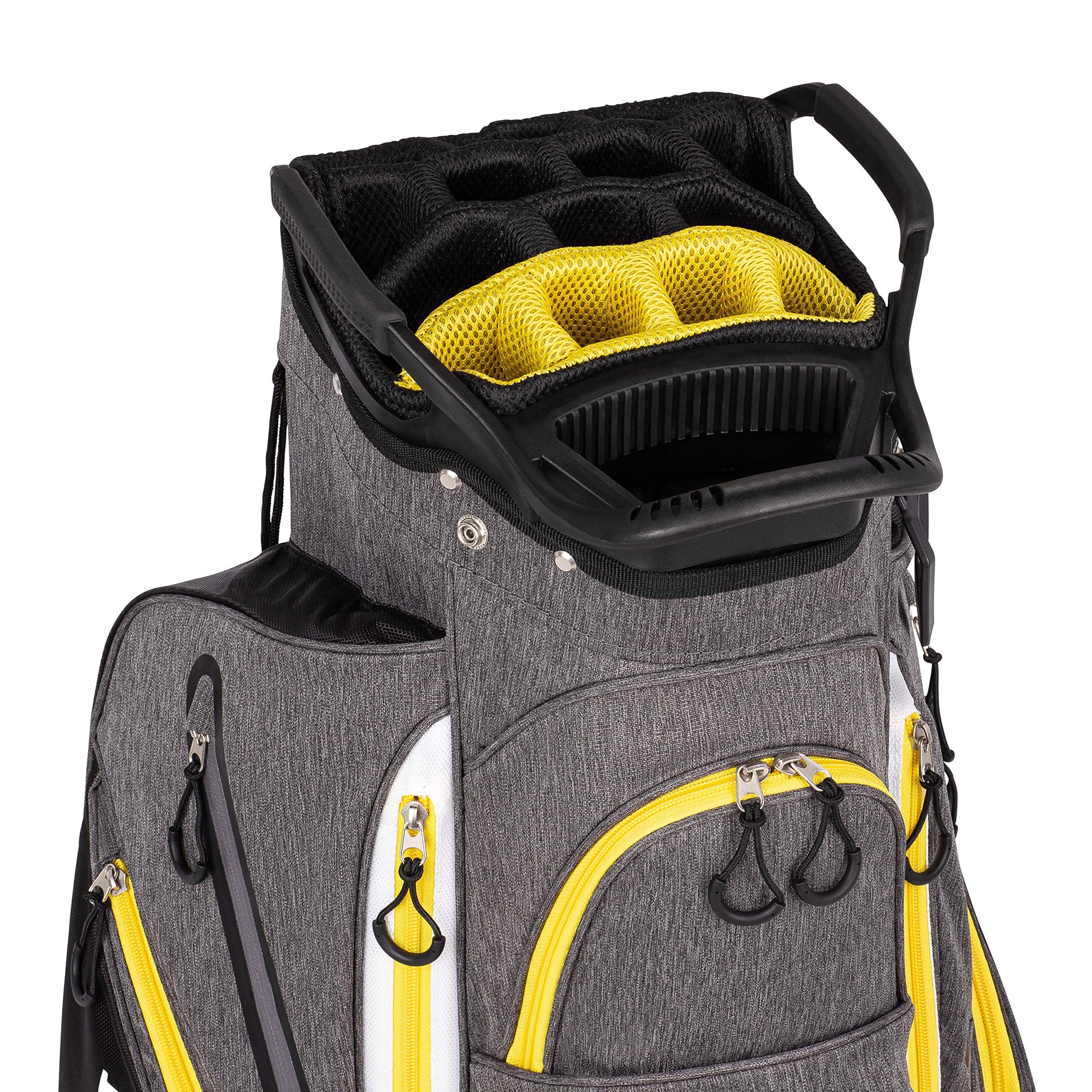 Founders Club Franklin Golf Push Cart Bag - Lightweight Riding Cart Bag with Full Rain Cover, Secure Base, 15-Way Divider & External Putter Tube - Perfect for Golf Tournaments, Practice Rounds & Course Play