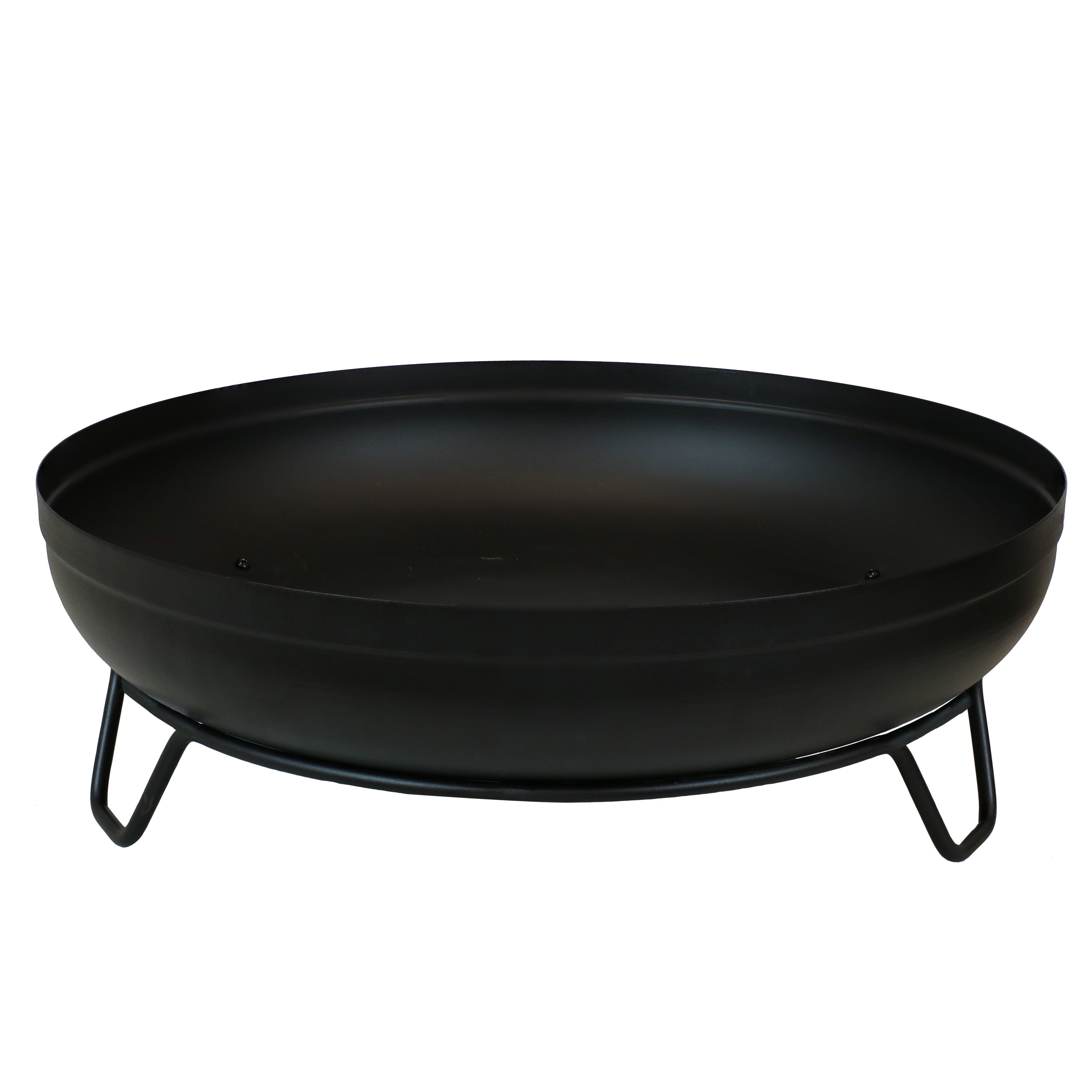 Black Steel Outdoor Wood Burning Fire Pit Bowl with Stand - 23
