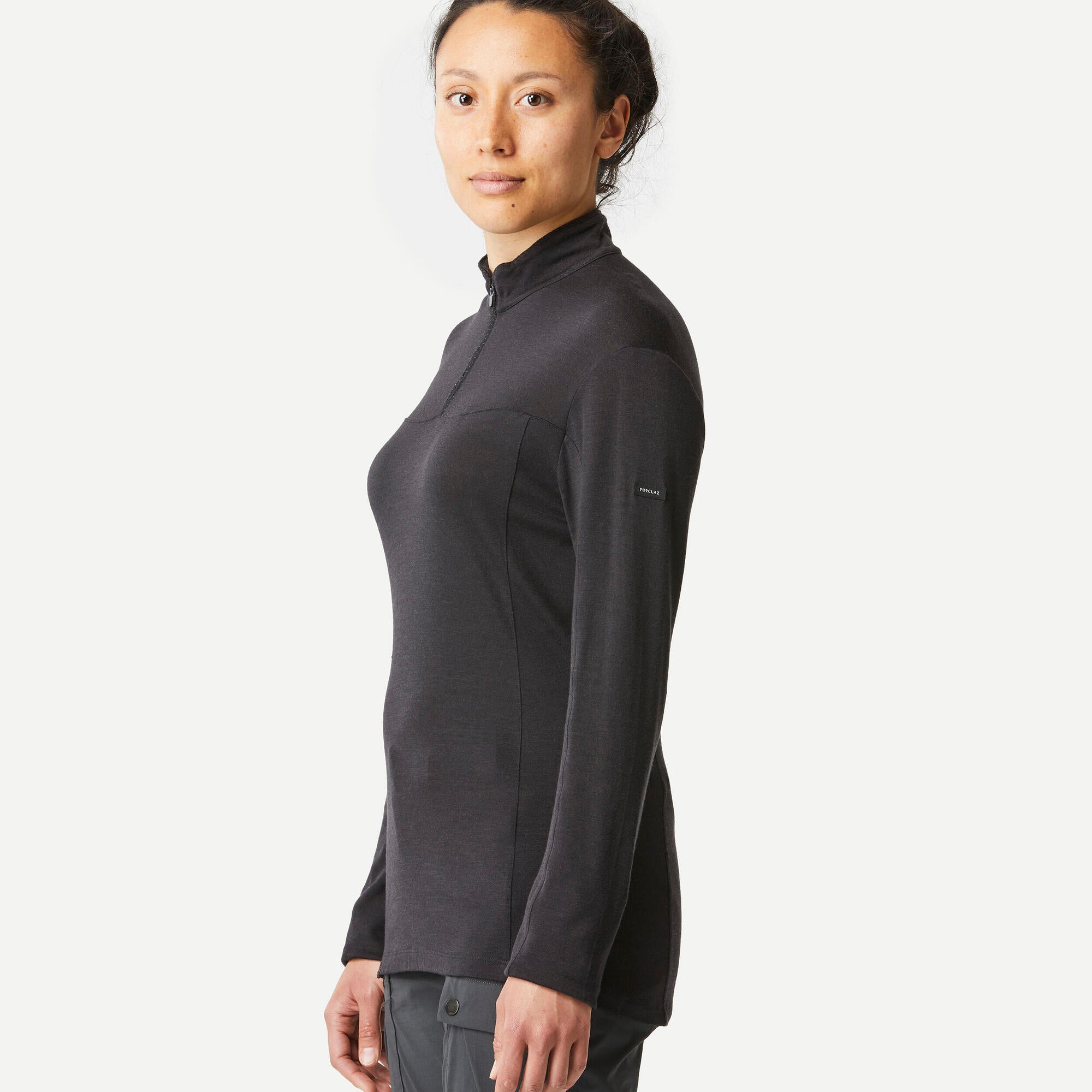 Simond Women's MT500 Merino Wool Long Sleeve Zip Neck Thermal Shirt - Perfect for Hiking, Skiing & Winter Outdoor Activities