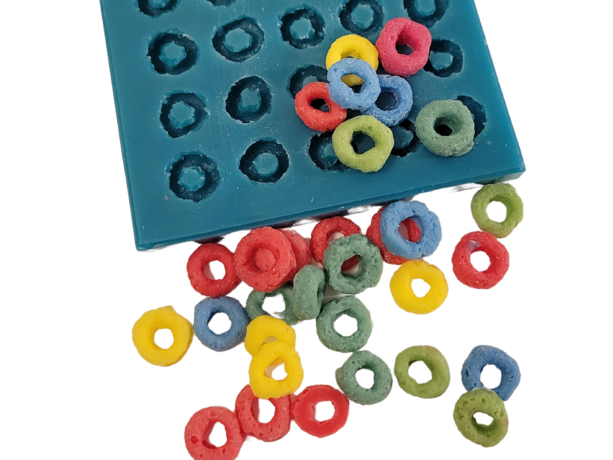 Fruit Rings Cereal Silicone Mold - 25 Cavity Baking Mold for Wax Melts, Resin Crafts, Soap Making - Perfect for DIY Candles, Cake Decorations & Bath Bombs