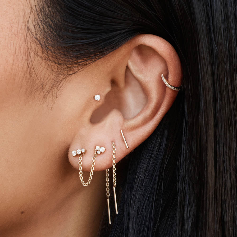 10k Gold Bar Threader Earrings for Women - Minimalist Dainty Jewelry for Everyday Wear & Special Occasions