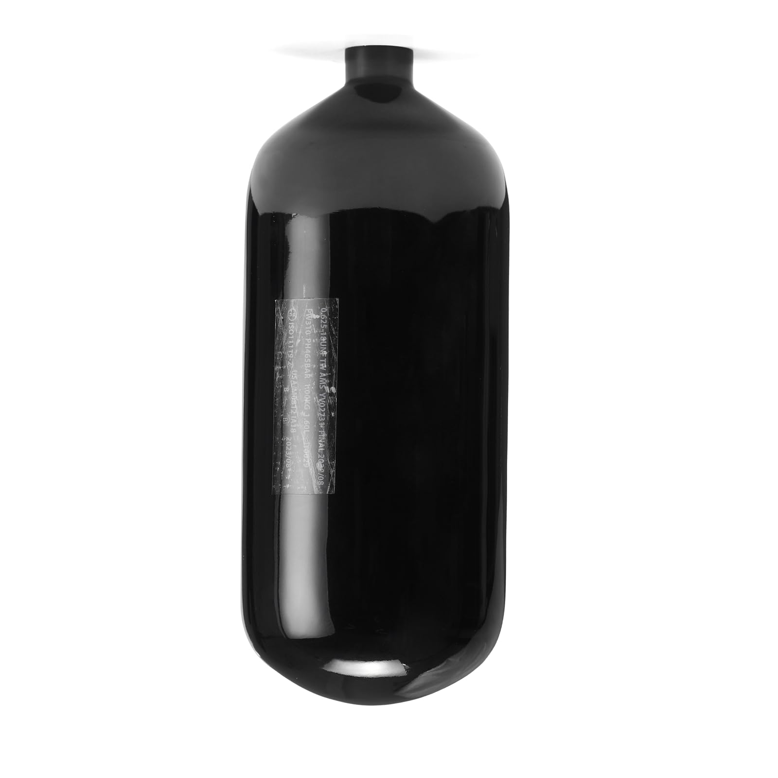 98ci Carbon Fiber Paintball Tank - 4500psi PCP HPA Air Tank with Black Coating & Dual Gauge Valve | Includes Black Zip Up Cover | Perfect for Paintball, Airsoft & Outdoor Sports