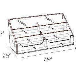 Clear Acrylic 6-Tier Business Card Holder - Horizontal Desktop Organizer for 3.5x2 Cards - Multi Display Stand for Office, Reception & Trade Shows - Pack of 60 - Durable Plastic Countertop Storage Solution