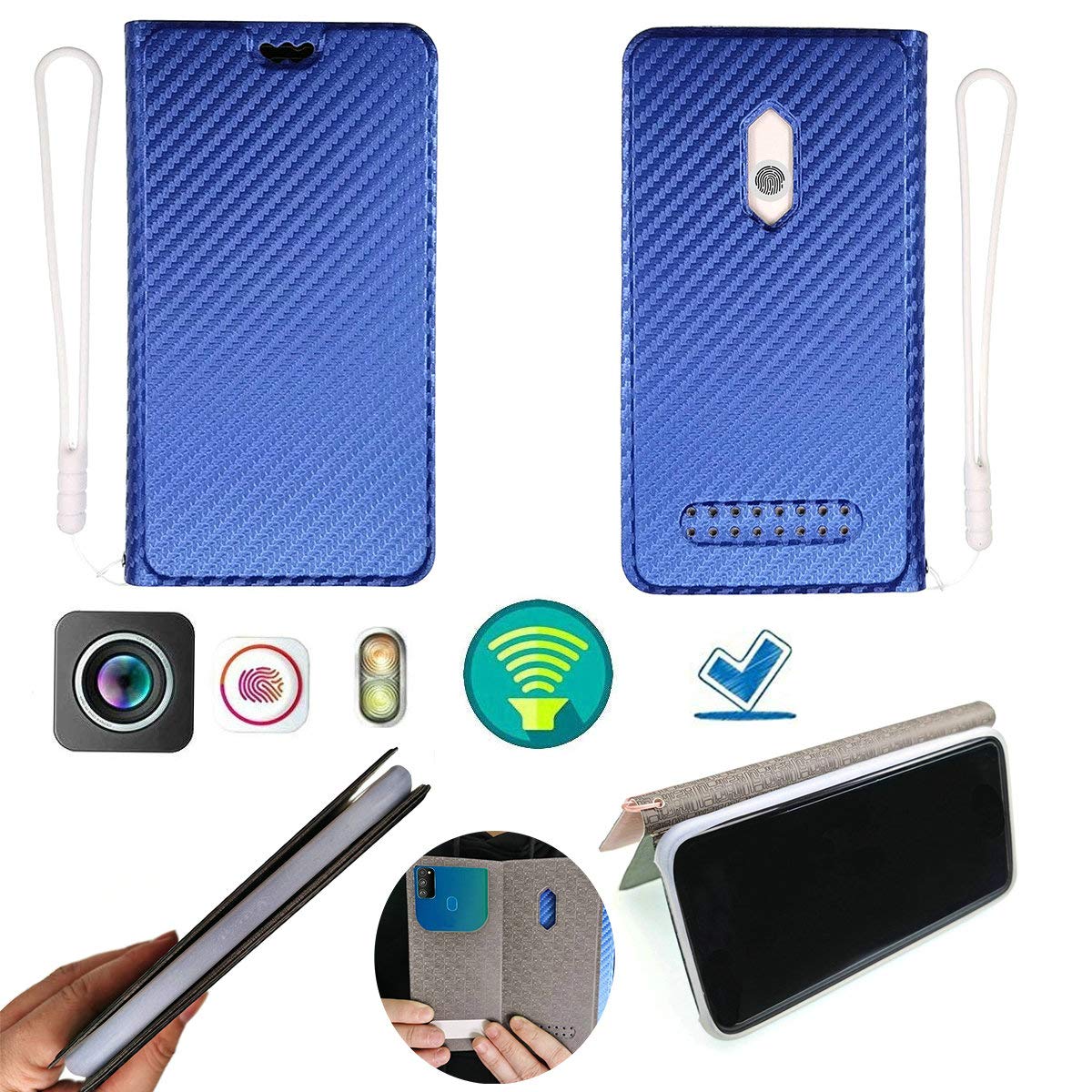 Rokit Io Light Silicone Case with Stand - Blue for Phone Protection