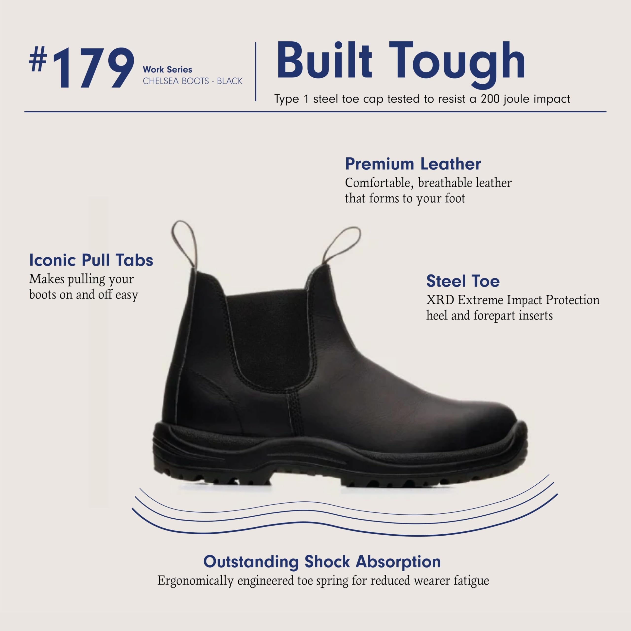 Blundstone Steel Toe Safety Boots for Men - OSHA Approved Work Boots with Slip Resistance & Comfort - Ideal for Construction, Warehouse & Industrial Work