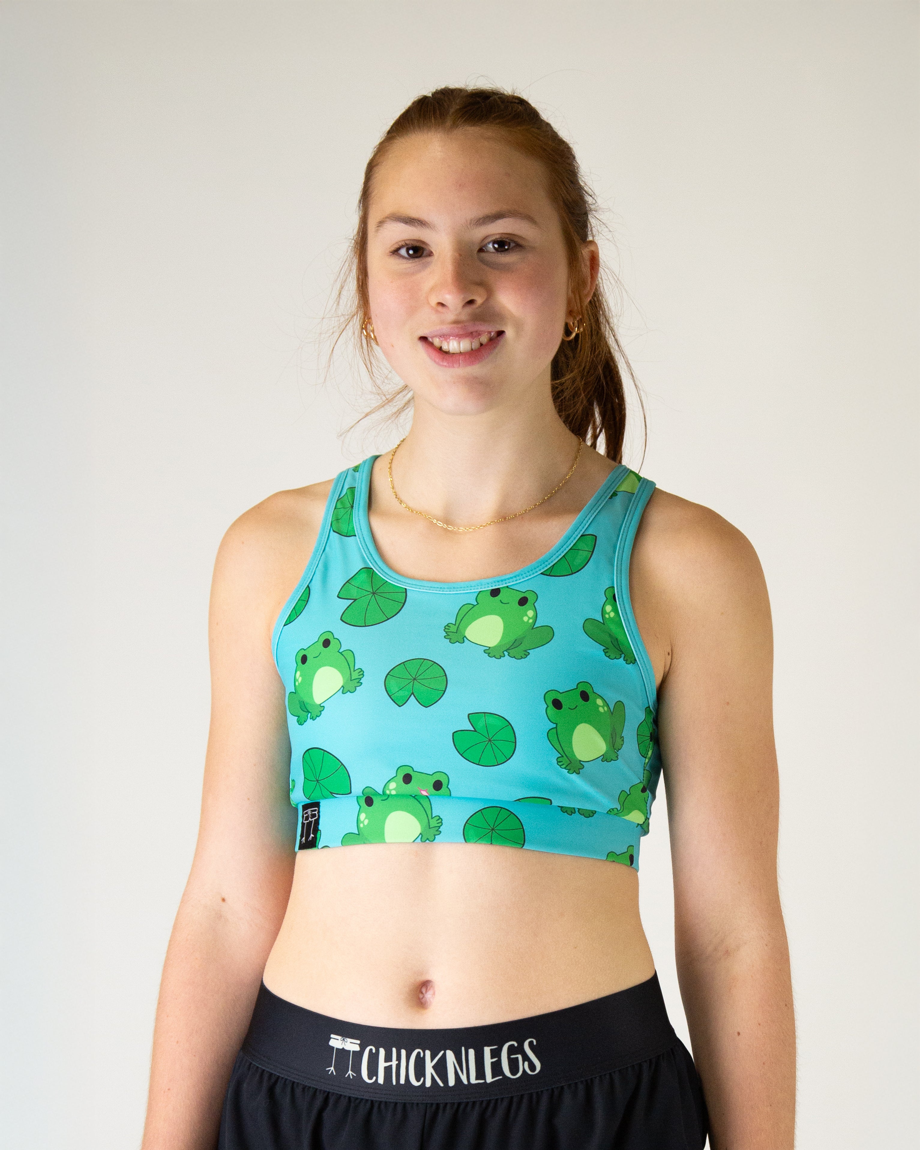 Fartlek Froggies OG Sports Bra - High Support Workout Bra for Women - Running, Yoga & Gym Fitness