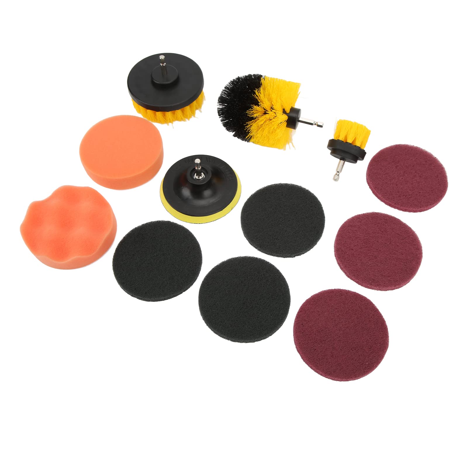 Aramox 12-Piece Auto Detailing Drill Brush Kit - Power Scrubber Attachments for Car Cleaning, Universal Electric Drill Brush Set for Auto Detailing | Perfect for Car Wash, Interior Cleaning & Vehicle Maintenance