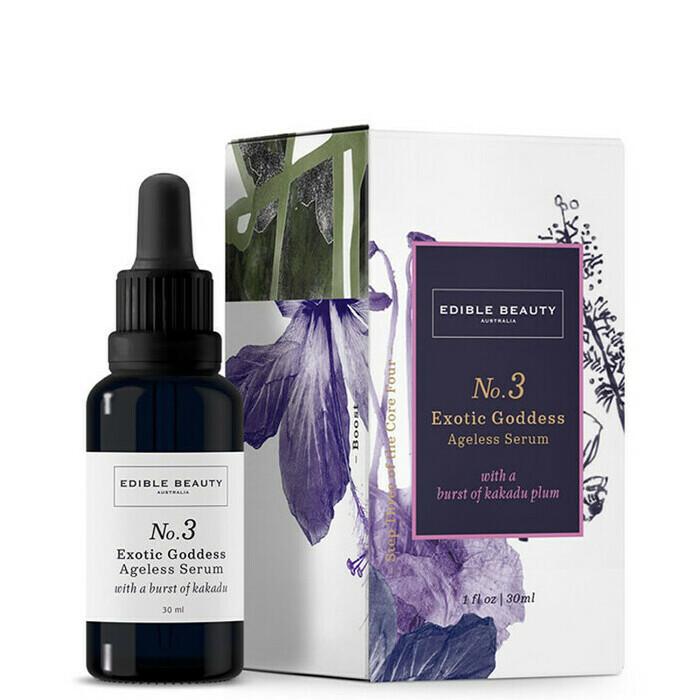 Edible Beauty No 3 Exotic Goddess Ageless Serum - Anti-Aging Face Serum with Hyaluronic Acid & Vitamin C for Wrinkles & Fine Lines | Hydrating & Brightening Skincare for Daily Use