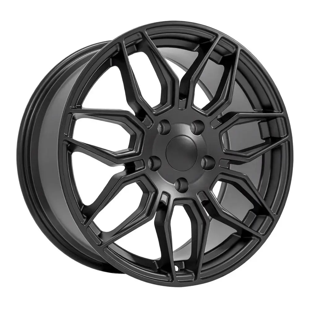 18x8.5 Inch Black CV03C Replica Wheels for Chevy Corvette C5 C6 C7 - High Performance Alloy Rims for Sports Car Replacement & Custom Upgrades | Perfect for Street Racing, Car Shows & Daily Driving
