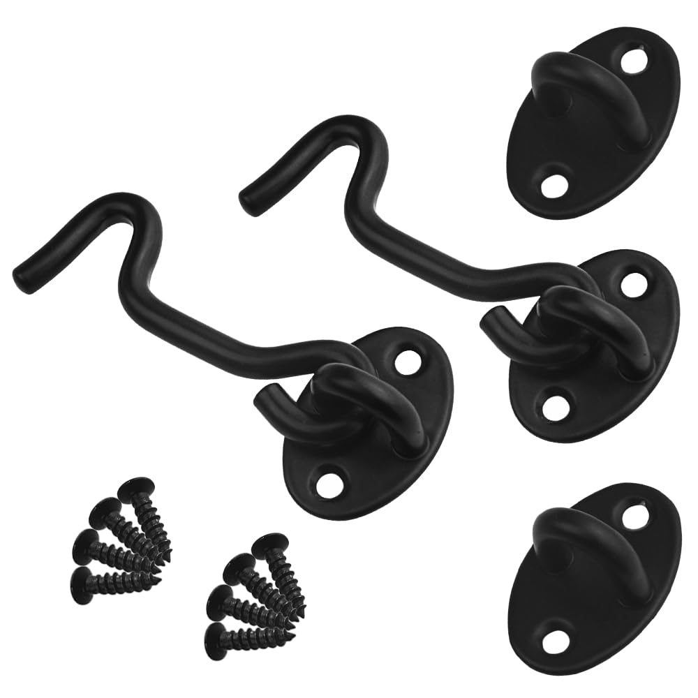 6 Pack Stainless Steel Barn Door Hook and Eye Latch Lock - 3 Inch Privacy Hooks for Sliding Doors, Cabin Gates & Windows | Durable Rustproof Hardware for Bedroom, Bathroom & Closet Doors (WMYCONGCONG)